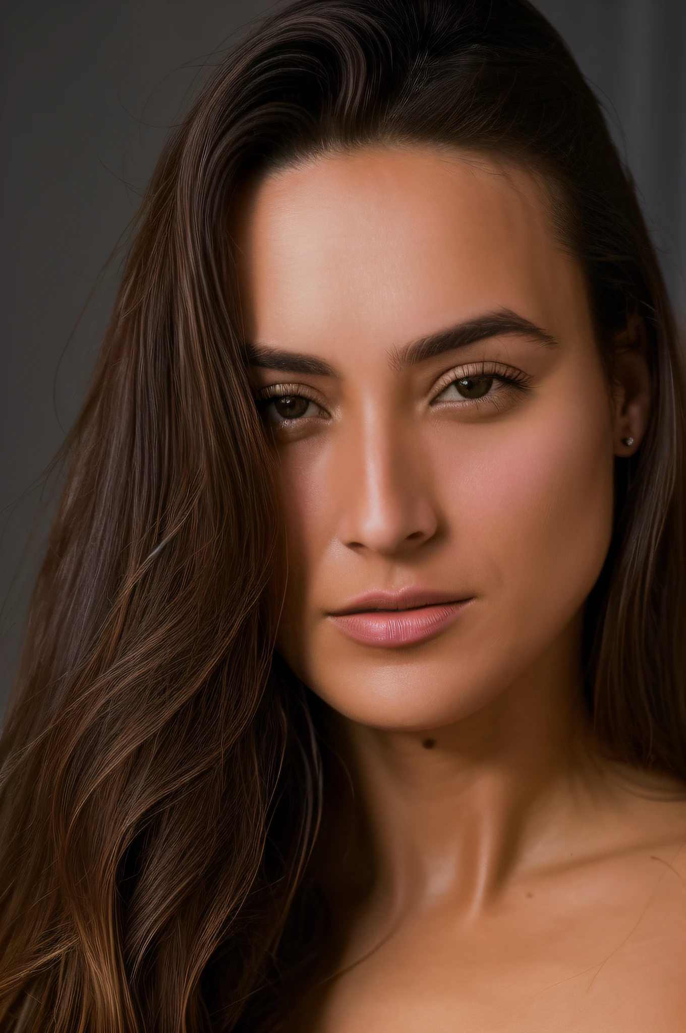 Retrato corporal da modelo DOMINIKA C com estilo de cabelo louro longo, olhos lindos e perfeitos, (maquiagem dos olhos: 1.1), (pele altamente detalhada: 1.1), (seios pequenos perfeitos), corpo magro perfeito, vestindo uma roupa esportiva, realista, FOTOREALISTIC, rosto detalhado, soft-lighting, estilo Modelshoot, fotografia profissional, in a dark studio background, fundo desfocado, RAW, analogue style, foco nítido, 8k UHD, DSLR, alta qualidade, Fujifilm XT3, grain, premiado, obra-prima,