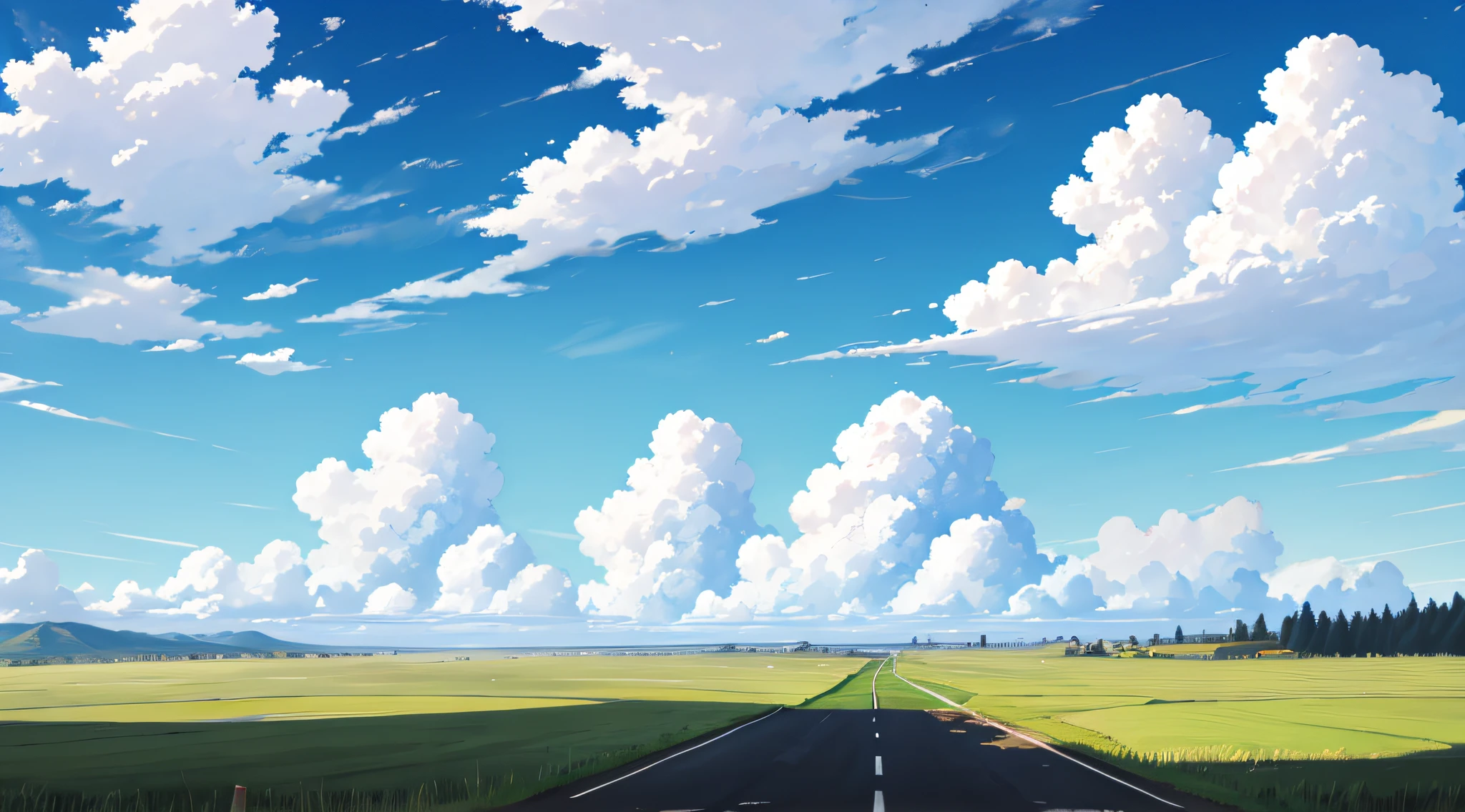 blue sky bush cloud cumulonimbus sun grass mountain no people road sign rural landscape sign sky summer sun tree