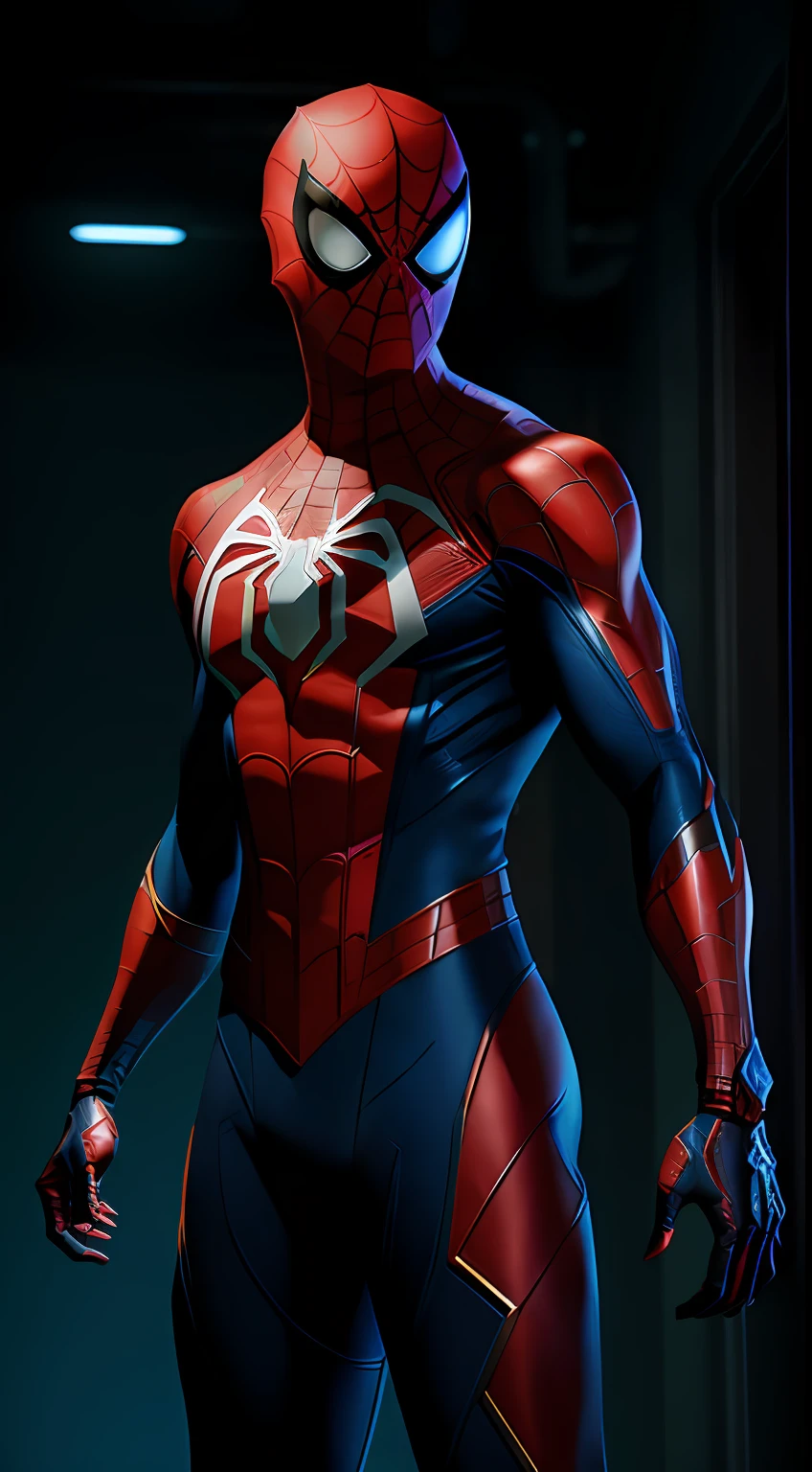 Spider-Rex из Marvel Comics, Perfect_Hand, (8K, RAW photo, Best Quality, Masterpiece:1.2), (Realistic, photo-realistic:1.4), (Extremely detailed CG unity 8k wallpapers),full - body, (neon lights), McHop, mechanical arms, Hanfu, Chinese Clothing, Dress, pretty face,(Dark shot:1.1), Epic Realistic,