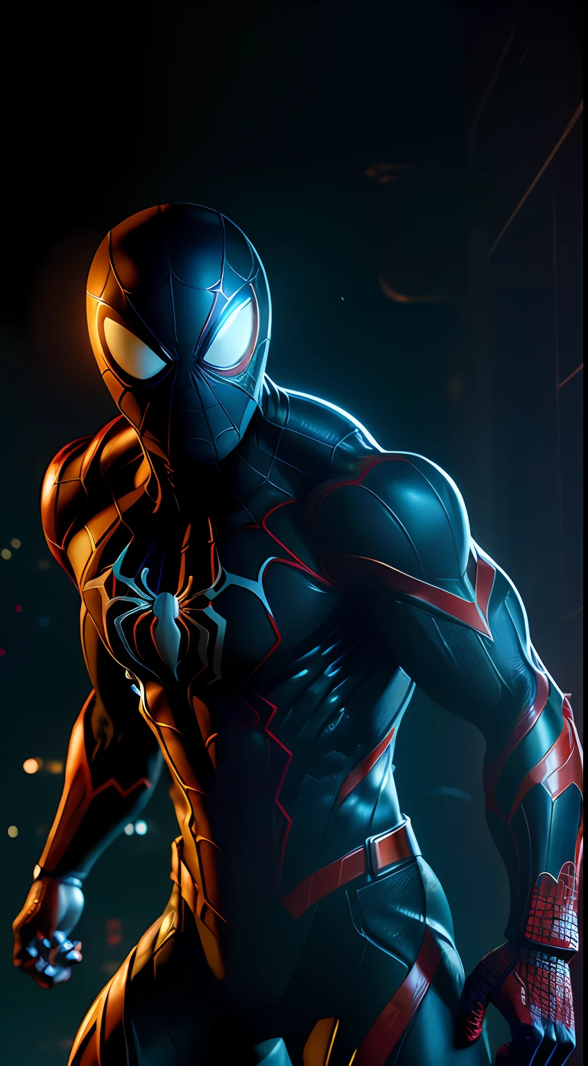 Spider-Venom из Marvel Comics, Perfect_Hand, (8K, RAW photo, Best Quality, Masterpiece:1.2), (Realistic, photo-realistic:1.4), (Extremely detailed CG unity 8k wallpapers),full - body, (neon lights), McHop, mechanical arms, Hanfu, Chinese Clothing, Dress, pretty face,(Dark shot:1.1), Epic Realistic,