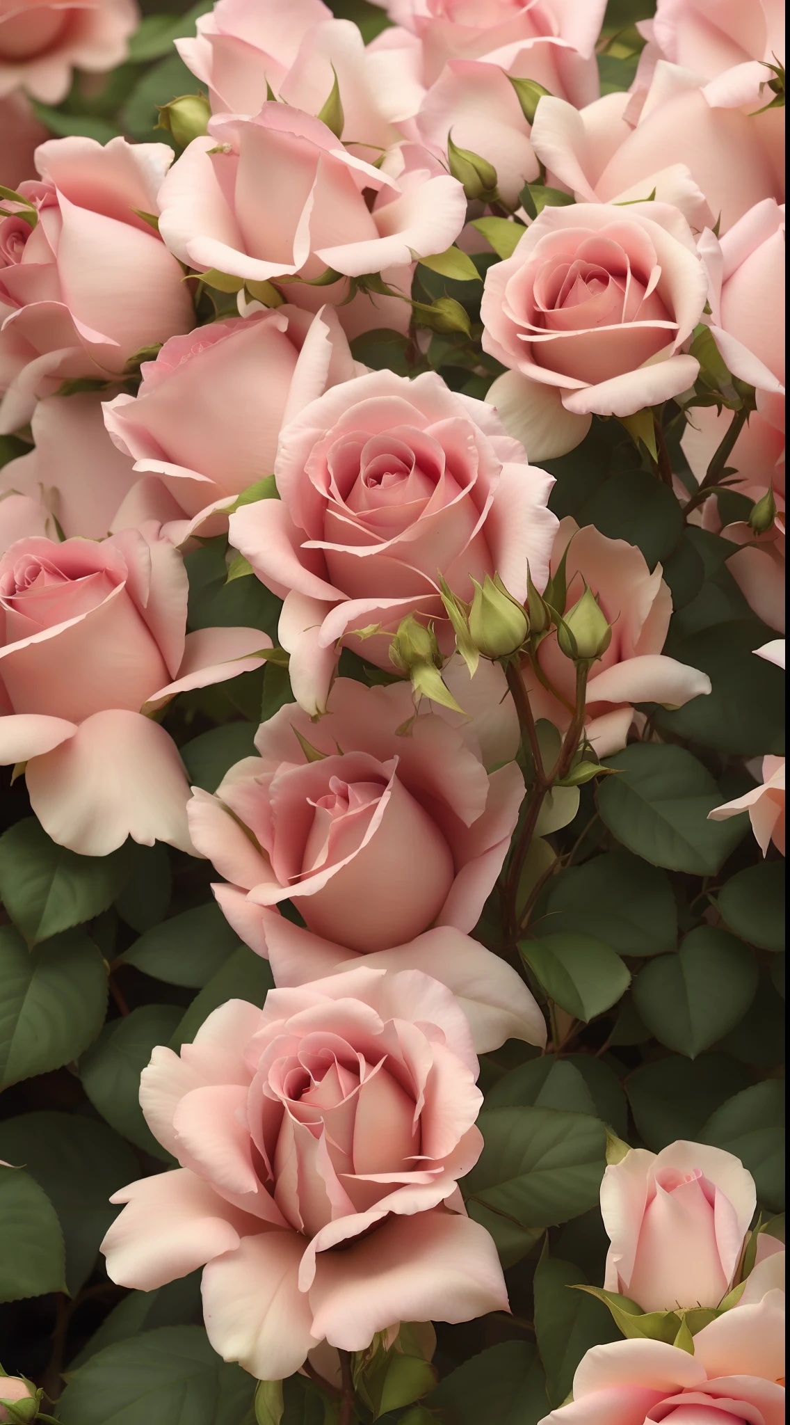 Many pink roses grow together in the garden, rosa bonheurn, rose-brambles, Rose, Rozen Maiden, light pink tonalities, beautifully, rose twining, Incredibly beautiful, victoriana, Just beautiful, Blushing, Very beautiful, stunningly beautiful, Rose garden, achingly beautiful, Uptrend ,, pink rosa, Unbelievably beautiful, Old English, shaded
