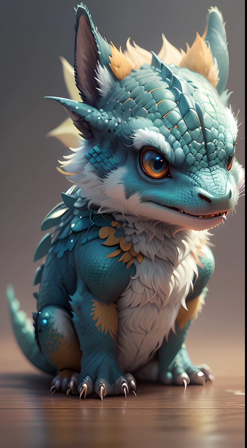 Gorgeous tiny hyperrealistic dragon with realistic eyes and bright different colors, Chibi, adorable and fluffy, design de logotipo, desenho animado, cinematic lighting effect, charmoso, arte vetorial 3D, fofo e peculiar, arte de fantasia, bokeh, handdrawn, pintura digital, soft-lighting, isometric style, 4K分辨率, photorealistic render, limpeza altamente detalhada, imagem vetorial, obra-prima fotorrealista, fotografia profissional, simple space backdrop, isometric, vetor vibrante