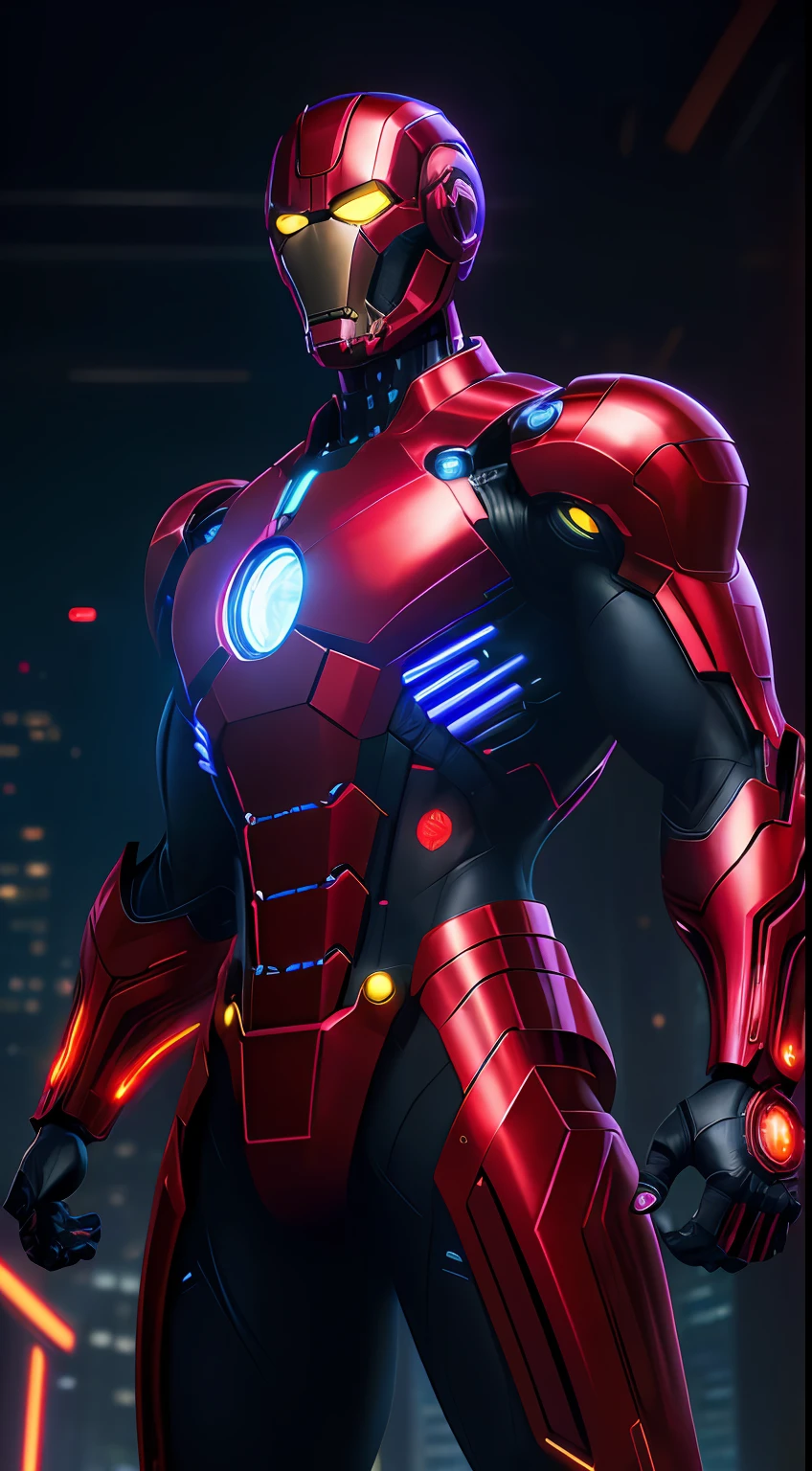 Ultron из Marvel Comics, Perfect_Hand, (8K, RAW photo, Best Quality, Masterpiece:1.2), (Realistic, photo-realistic:1.4), (Extremely detailed CG unity 8k wallpapers),full - body, (neon lights), McHop, mechanical arms, Hanfu, Chinese Clothing, Dress, pretty face,(Dark shot:1.1), Epic Realistic,