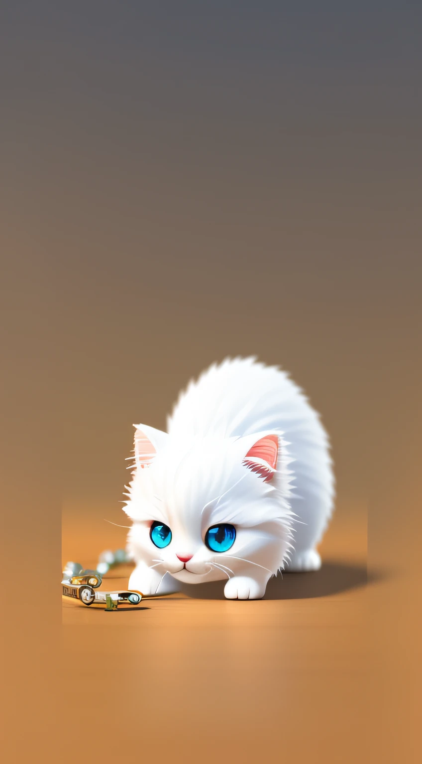 Cute hyper-realistic little white cat with different colors of eyes, wearing a necklace, chibi, cute and fluffy, logo design, cartoon, movie lighting effects, charming, 3D vector art, cute quirky, fantasy art, background blurring, hand drawing, digital painting, soft lighting, isometric style, 4K resolution, realistic rendering, highly detailed clean, vector images, realistic masterpieces, professional photography, simple space background, flat white background, isometric, vibrant vector