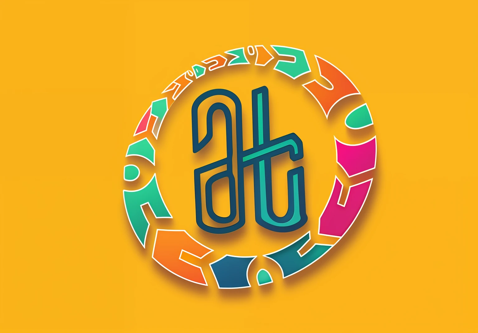 Close-up of circles with letters and circles with letters, 2 d logo,Fill color,Smooth lines