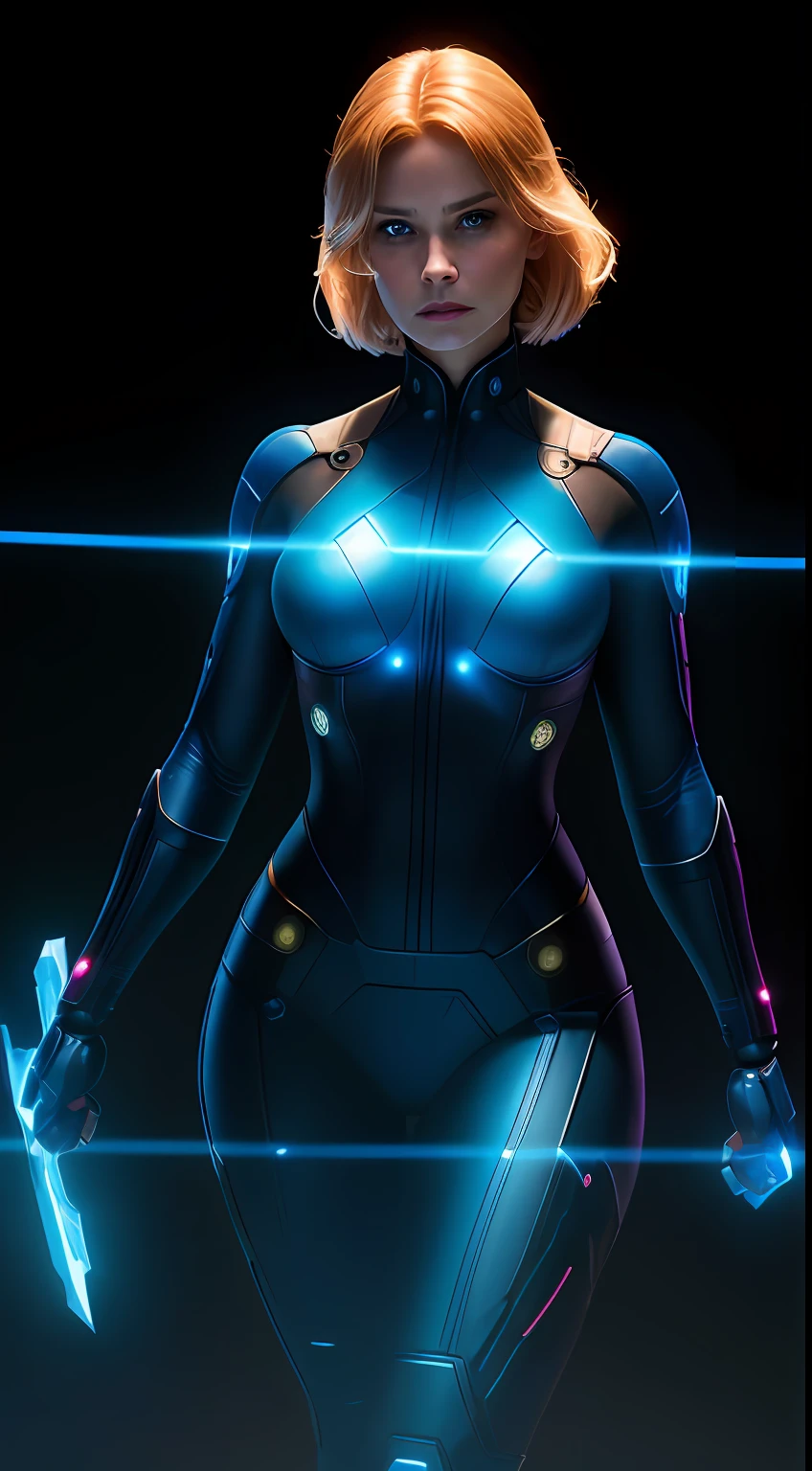 Invisible Woman из Marvel Comics, Perfect_Hand, (8K, RAW photo, Best Quality, Masterpiece:1.2), (Realistic, photo-realistic:1.4), (Extremely detailed CG unity 8k wallpapers),full - body, (neon lights), McHop, mechanical arms, Hanfu, Chinese Clothing, Dress, pretty face,(Dark shot:1.1), Epic Realistic,