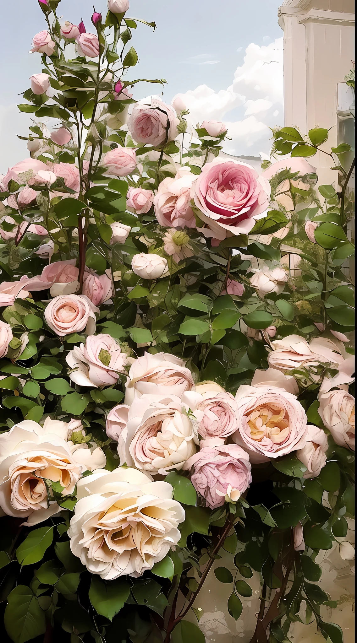 There is a clump of pink roses in the pot outside, rosa bonheurn, rose-brambles, Rozen Maiden, Rose garden, Rose, pink rosa, rosette, rose twining, heavily ornamental, natural point rose', Incredibly beautiful, with soft bushes, rosses, Pink rose, Fragrant plants, big breasts beautiful, lush plants flowers, Beautiful image, highly ornamental