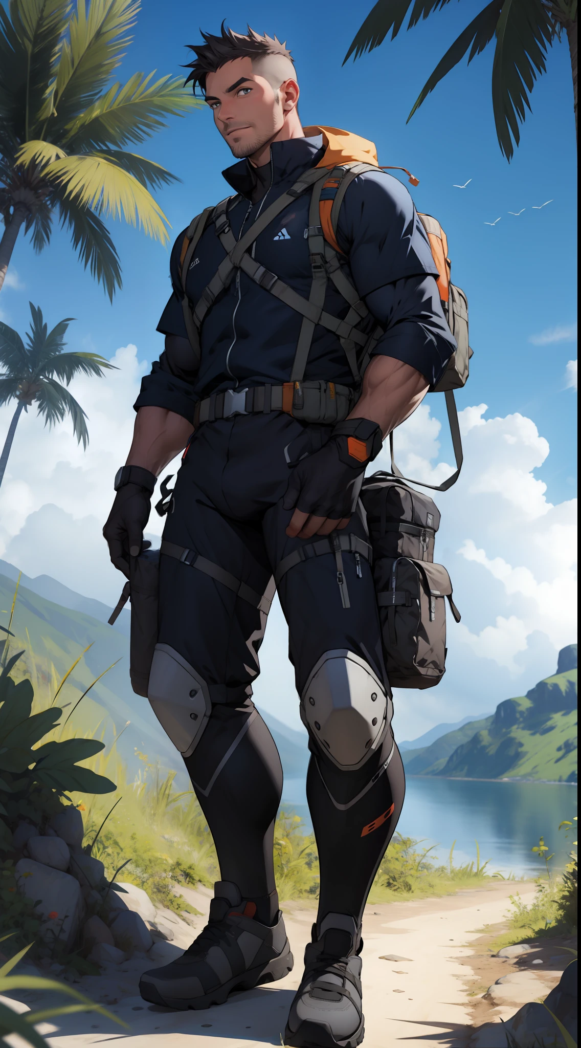 Male (Explorer), profil, full body,