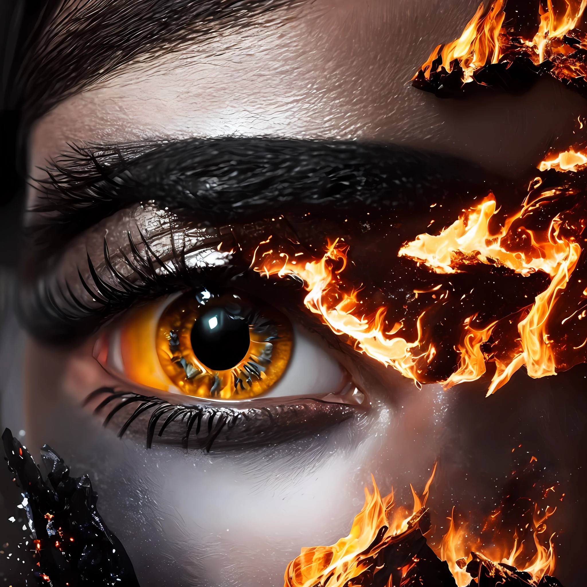 {{{masterpiece}}}, {{{best quality}}}, {{ultra-detailed}}, {illustration}, detailed reflecting eyes by professional digital painting, realistic,professional lighting, masked ninja, ((forming hand seals)), muscular body, night and fire background