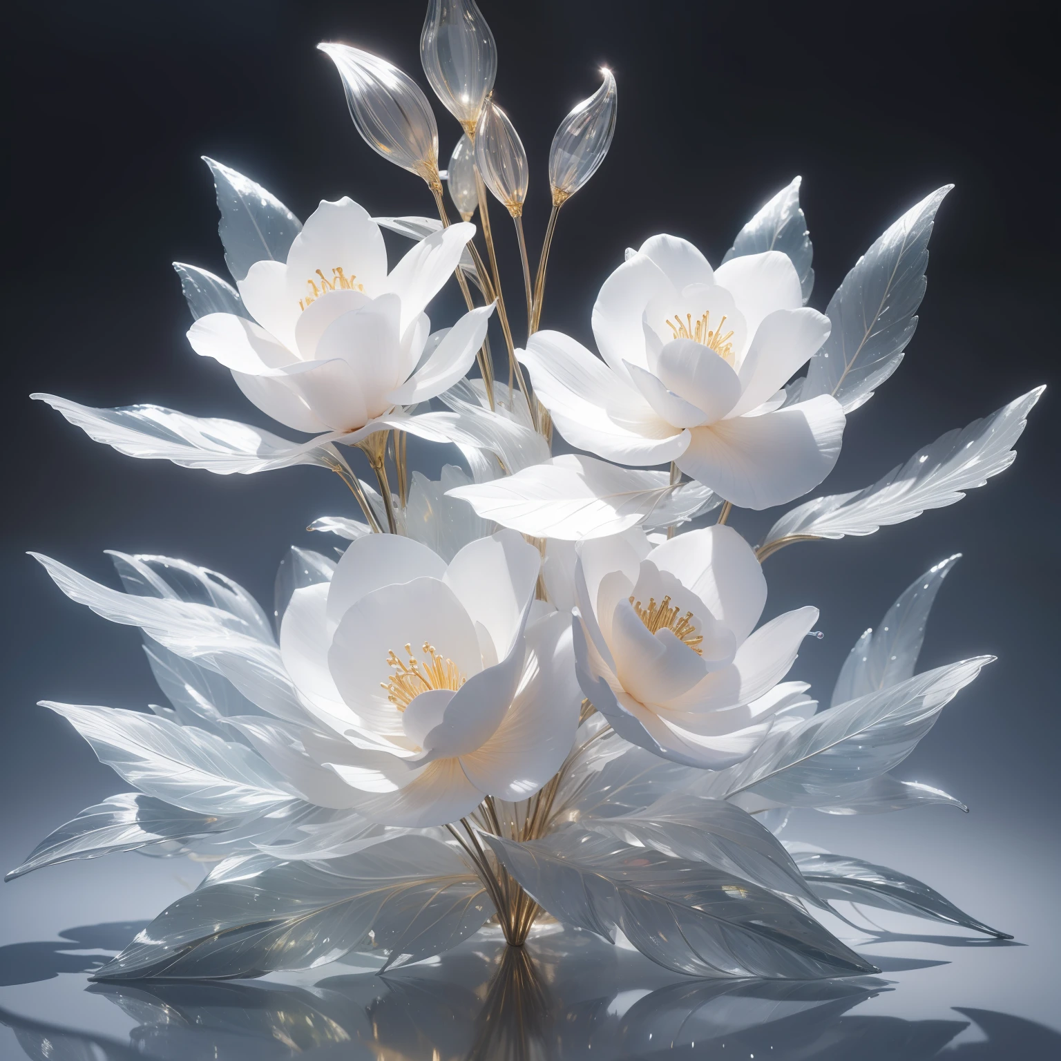 (((feater)))，Diamond gloss，Gold edge，The Arthur effect, Transparent body, Gradient translucent glass melt, Caustics, transparent glass texture, Irridescent color, Designed by Dietrams, Simple, Glows in high detail, white backgrounid, industrial design, studio lit, C4D, OC renderer, Clean shadows, 4K