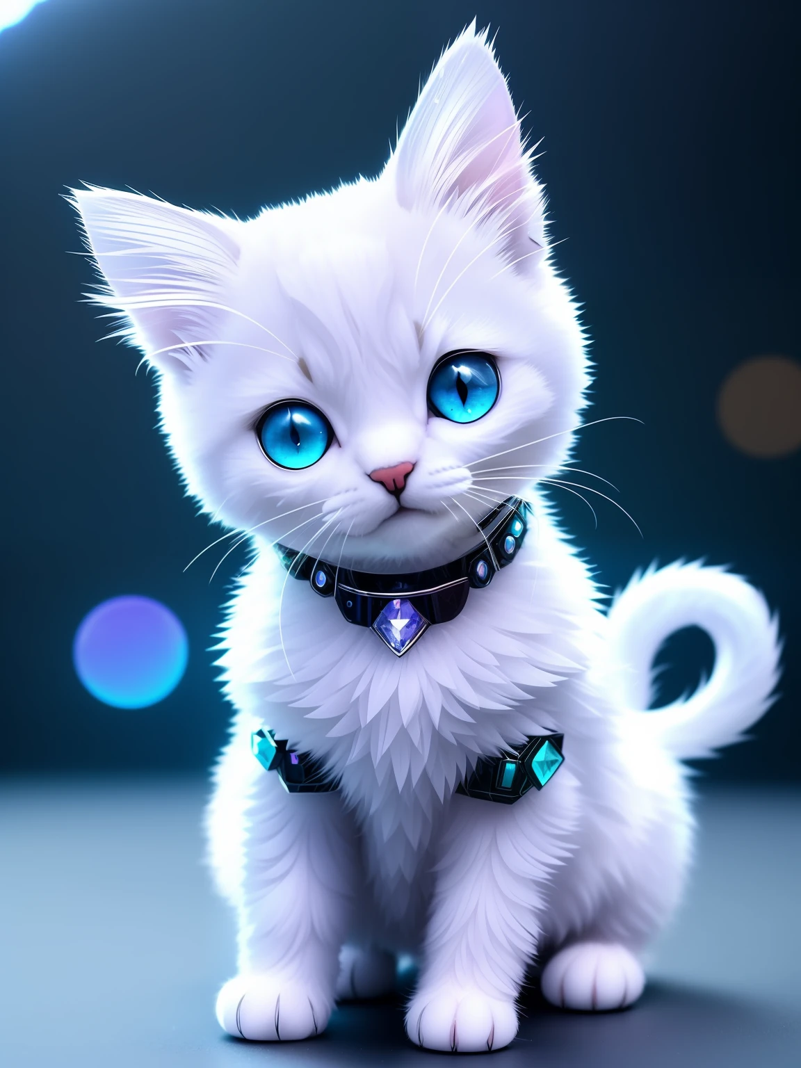 A cute crystal kitten，made of crystals, full bodyesbian, 4K, (Cyborg:1.1), ([Tail|thin linework]:1.3), (intricately details), hdr, (intricately details, Super detail:1.2), Cinematography, centering, Cute kitten made of crystal, 4K, (Cyborg:1.1), ([Tail|thin linework]:1.3), (intricately details), hdr, (intricately details, Super detail:1.2), Cinematography, centering