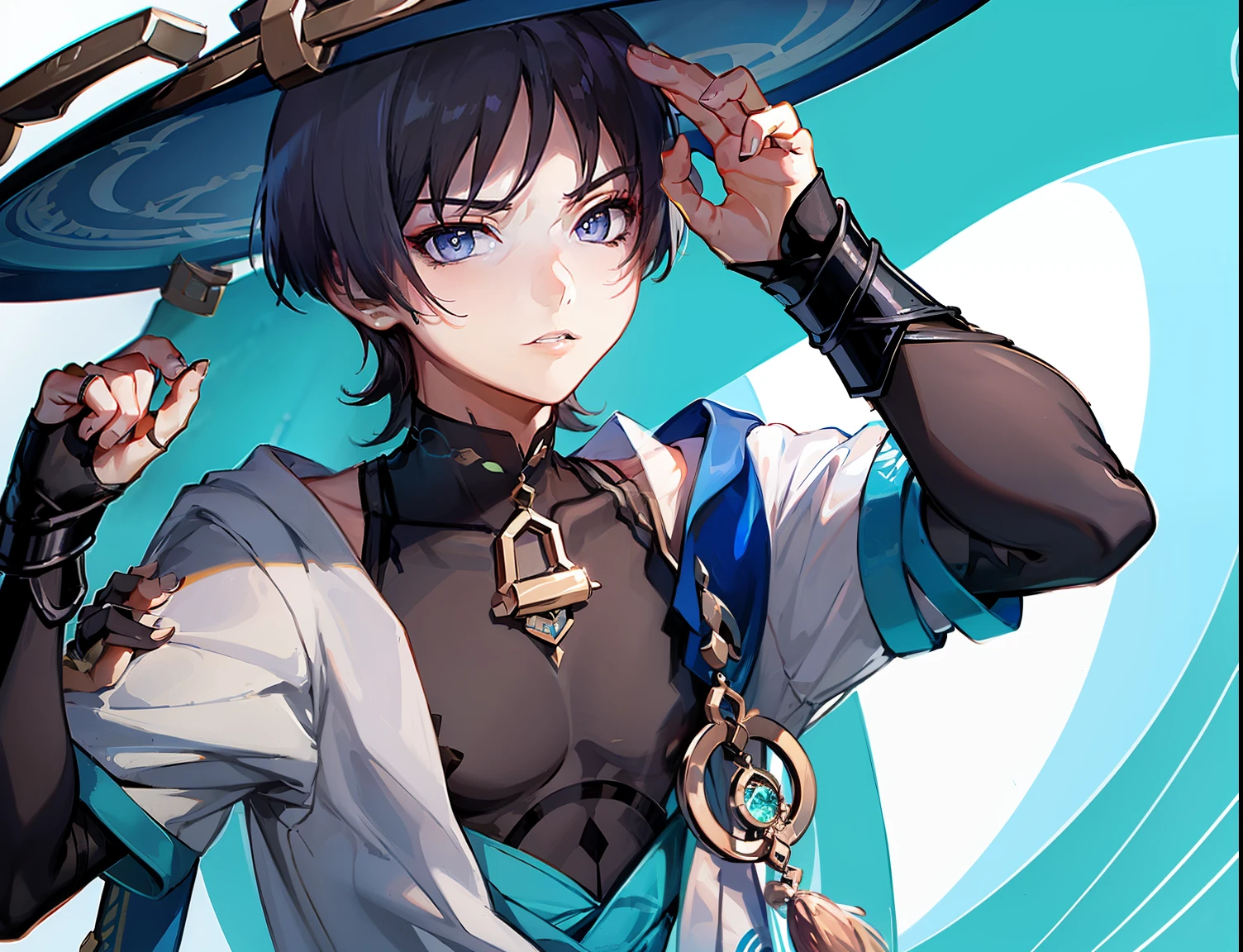 Menino anime pose confiante