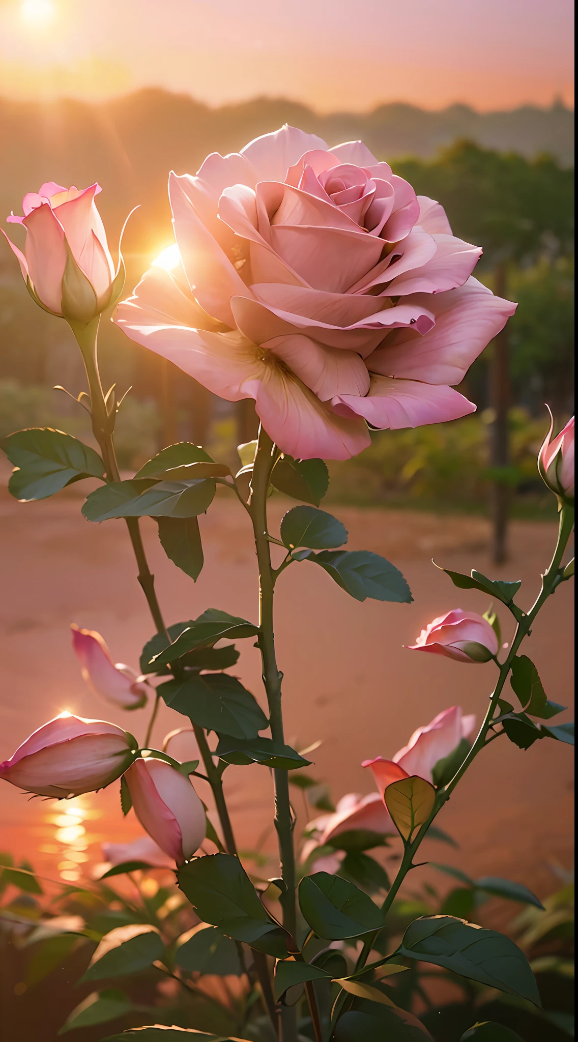 There was a man holding a pink rose in his hand, beautiful flowers, Beautiful nature, Rose, Pink rose, very beautiful photograph of, beautiful morning, floral sunset, pink rosa, photo of a rose, beautiful aesthetic, Incredibly beautiful, Beautiful flowers, Beautiful and aesthetic, Morning sunrise, rose pink lighting, rosses, Really beautiful nature, pink golden hour