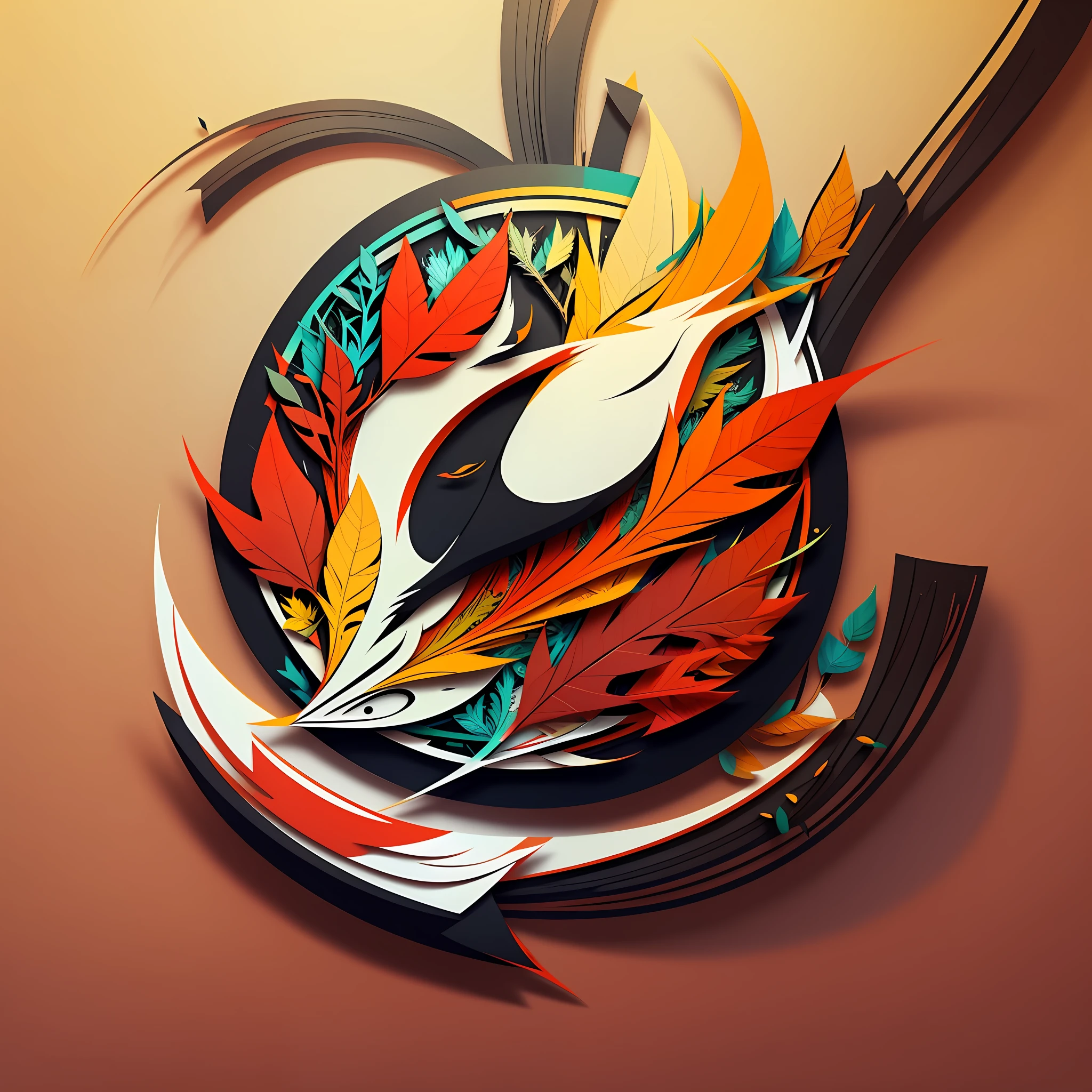 A sleek, modern deer logo rendered in vector art, with a vibrant color palette and intricate details, creating an eye-catching shape.