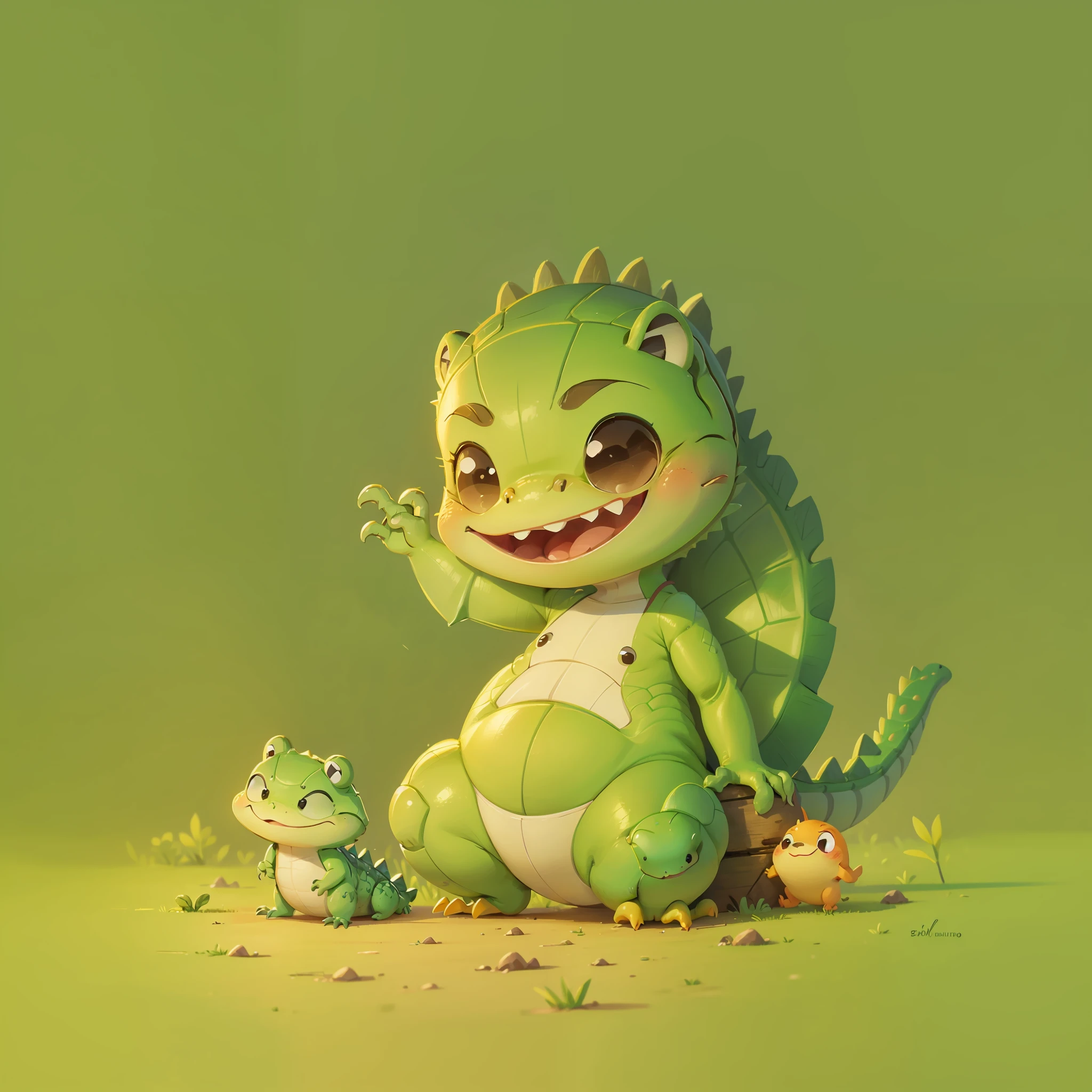 small alligator, alligator, fofura, pequeno, sorrindo, Rough sketch, alta qualidade