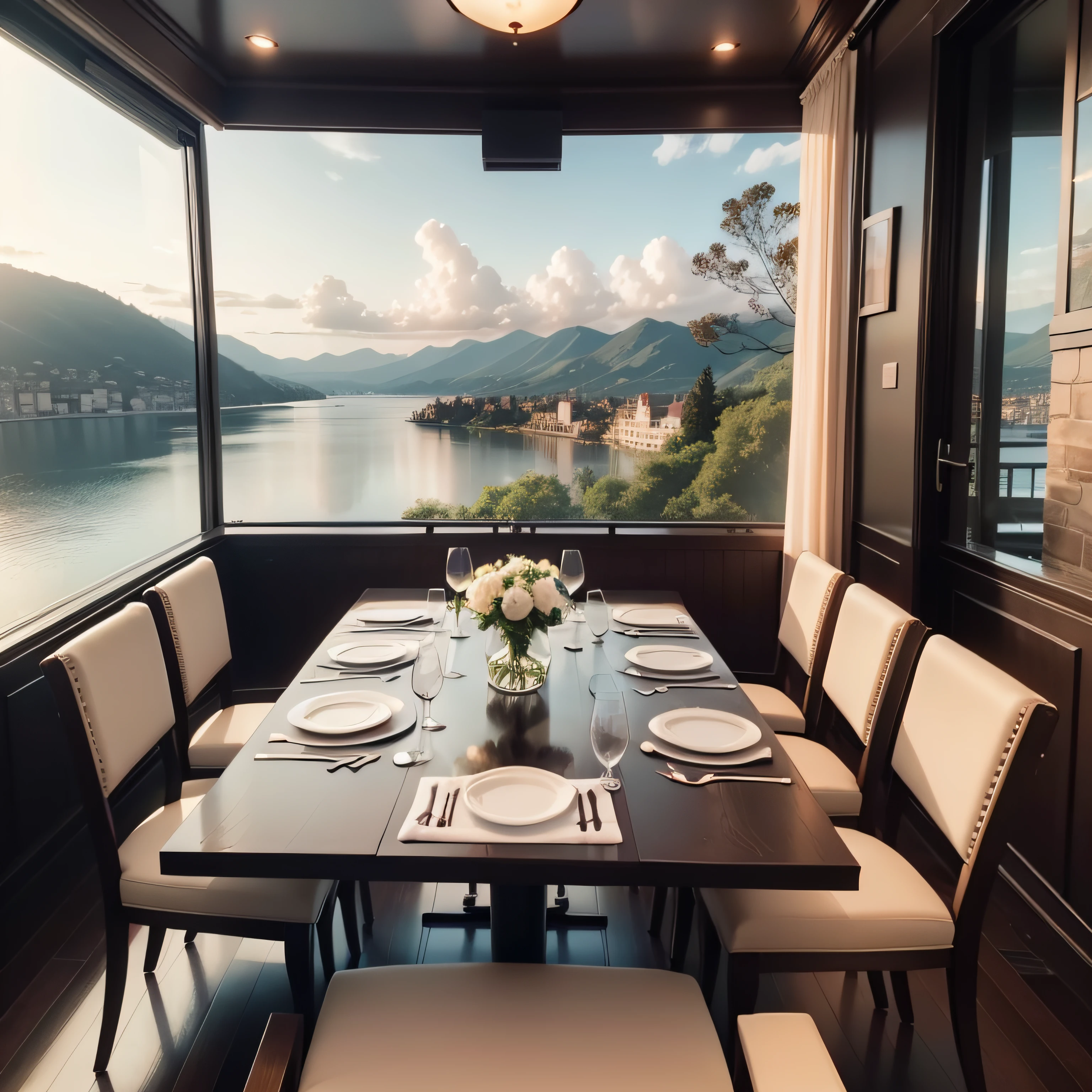 Fine dining restaurant scenery