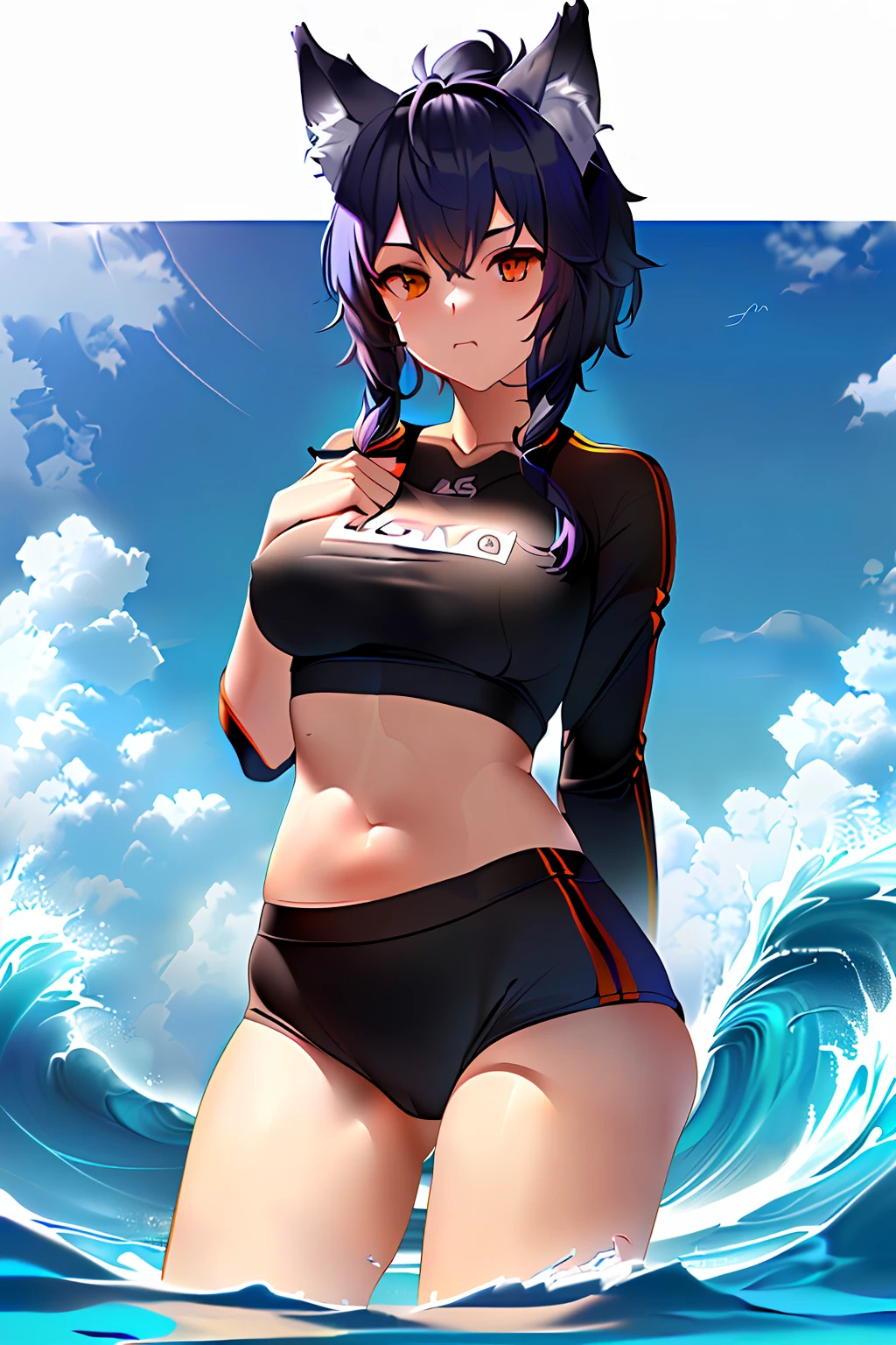 furry,Wolf Boy,sporty attire,Waves