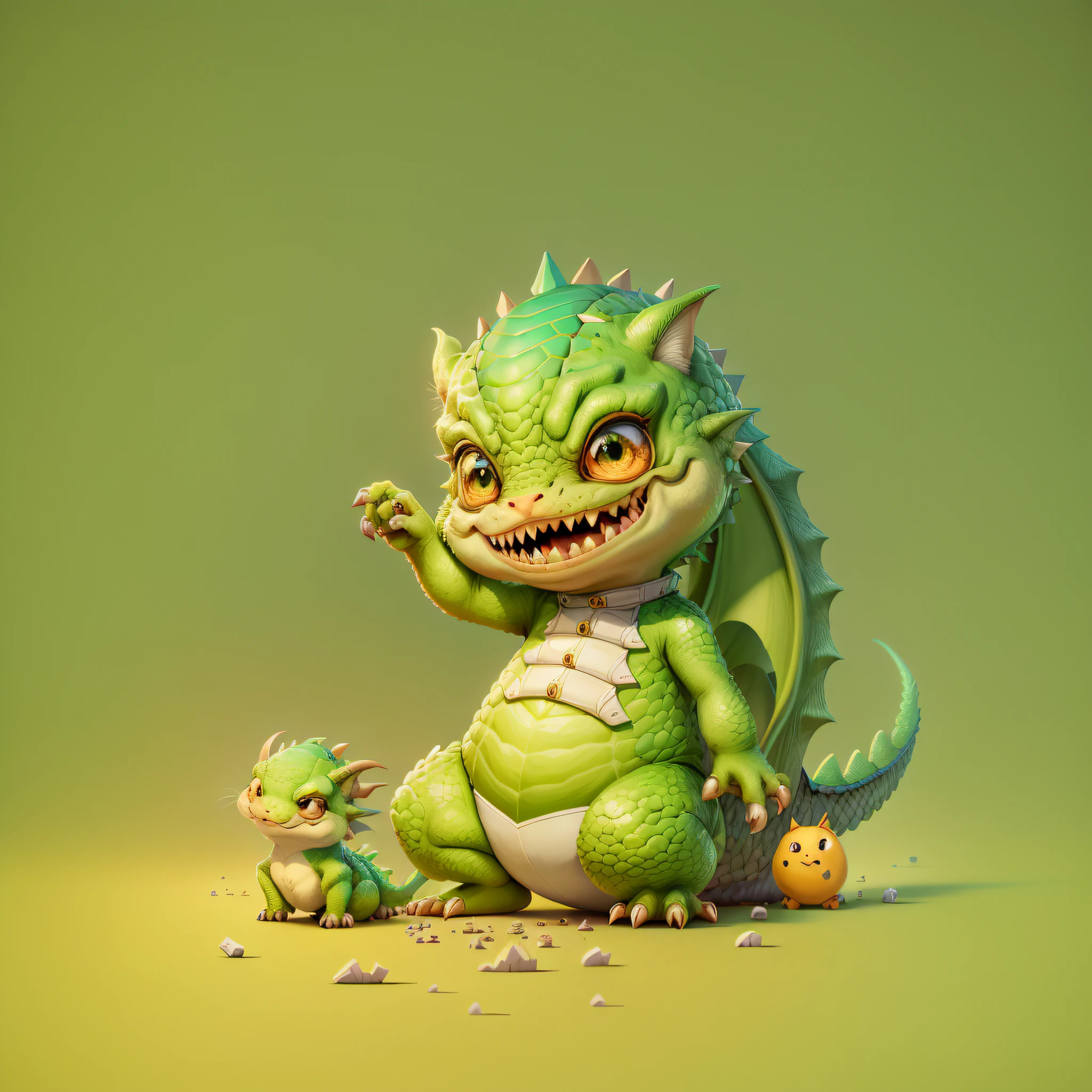 Cartoon illustration of a  dragon, painting digital adorable, arte digital detalhada bonito, bela arte digital, bonito 3 d render, Arte infantil em Artstation, cute little dragon, arte detalhada bonito, Directed by: Jason Chan, pintura digital altamente detalhada, Directed by: Victor Wang, 2d matte illustration, desenho animado altamente detalhado, design de personagem monstro bonito