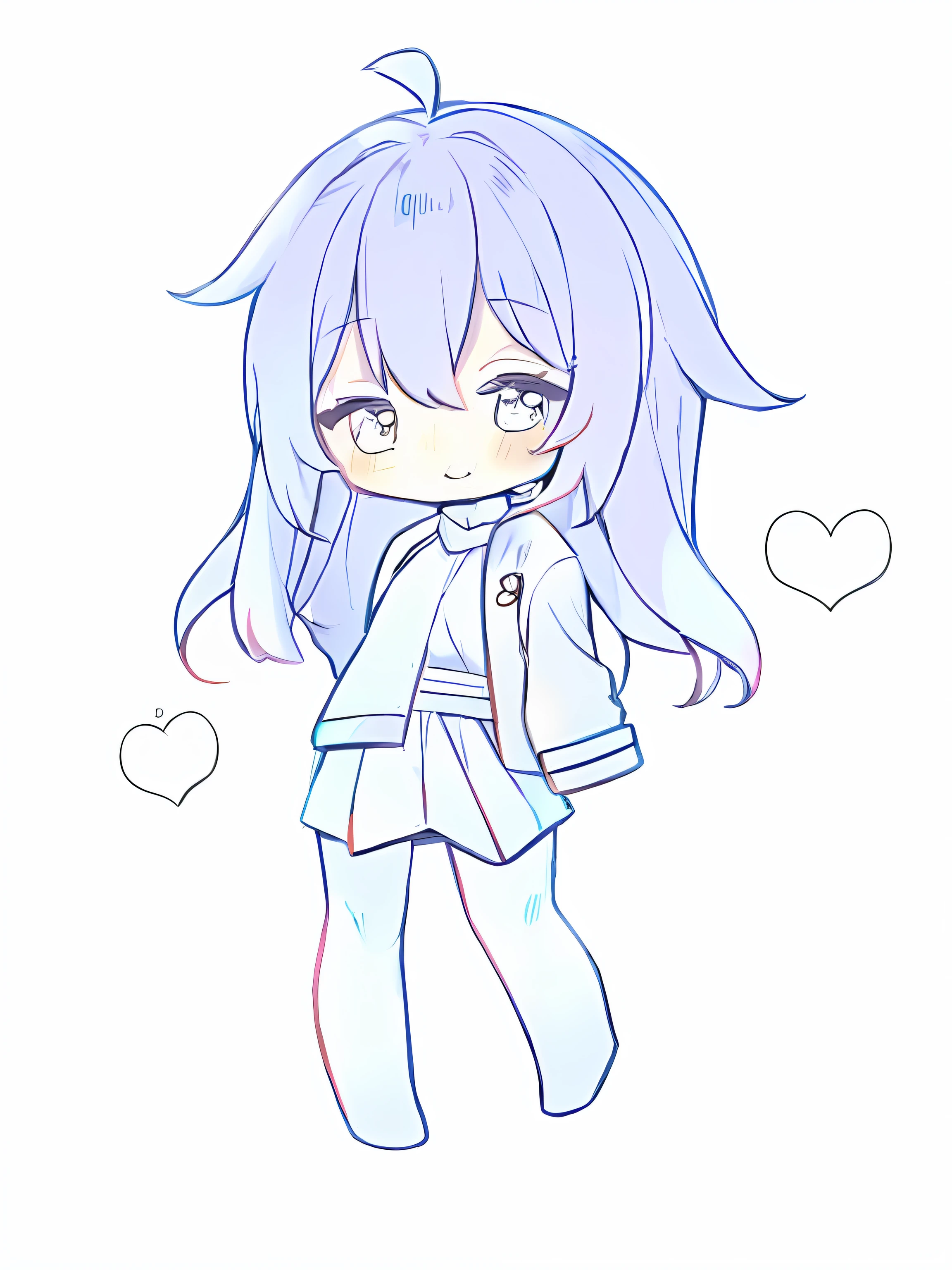 A painting of a girl with long hair and a jacket, clean anime outlines, Simple lines of art, clean lineart, Chibi anime girl, anime style drawing, perfect lineart, thick lineart, thick line art, Simple line art, chibi girl, linear art, simple shading, thick outline, variable lineart, traditional drawing style