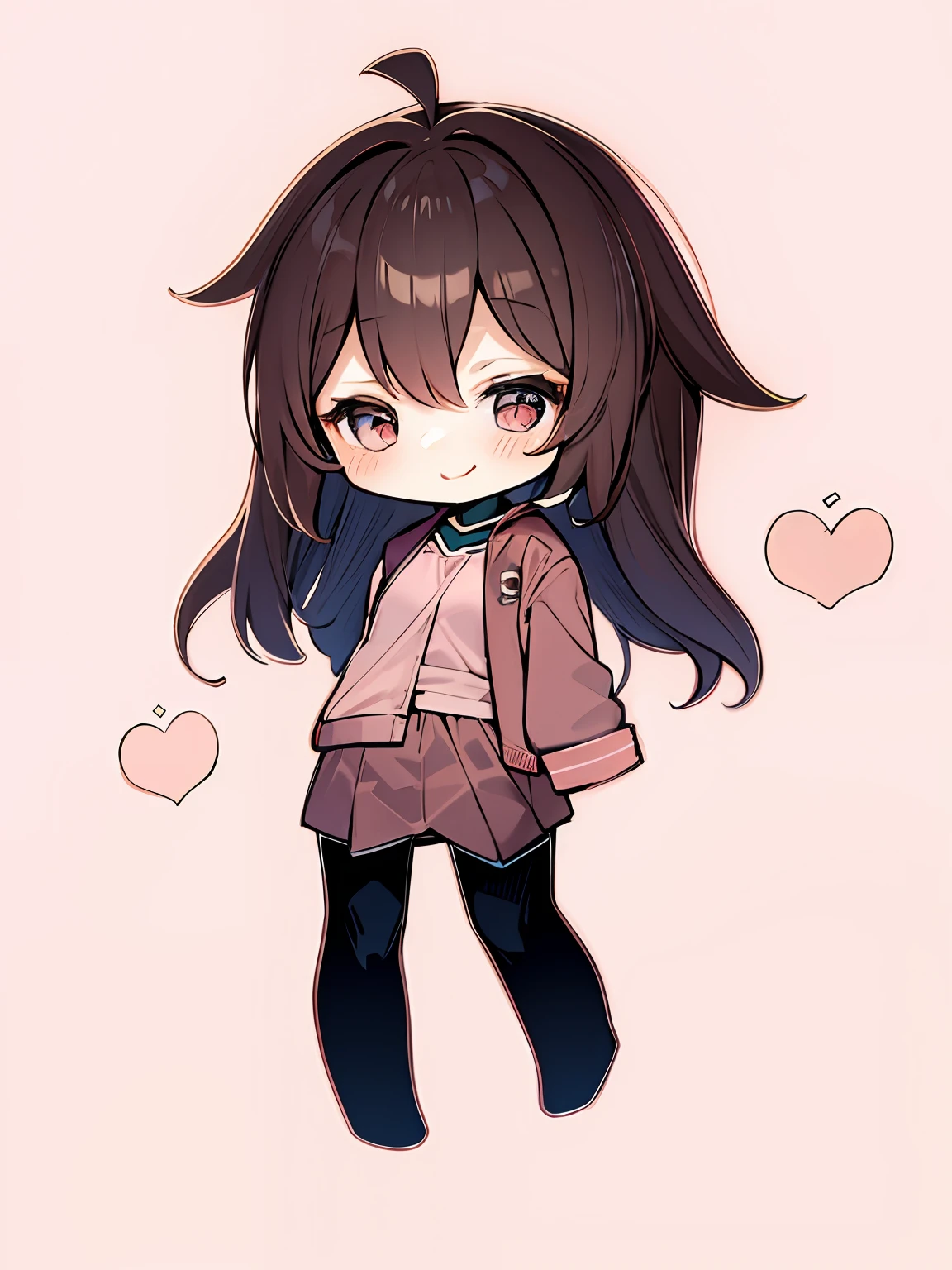 Anime girl with brown hair and pink jacket