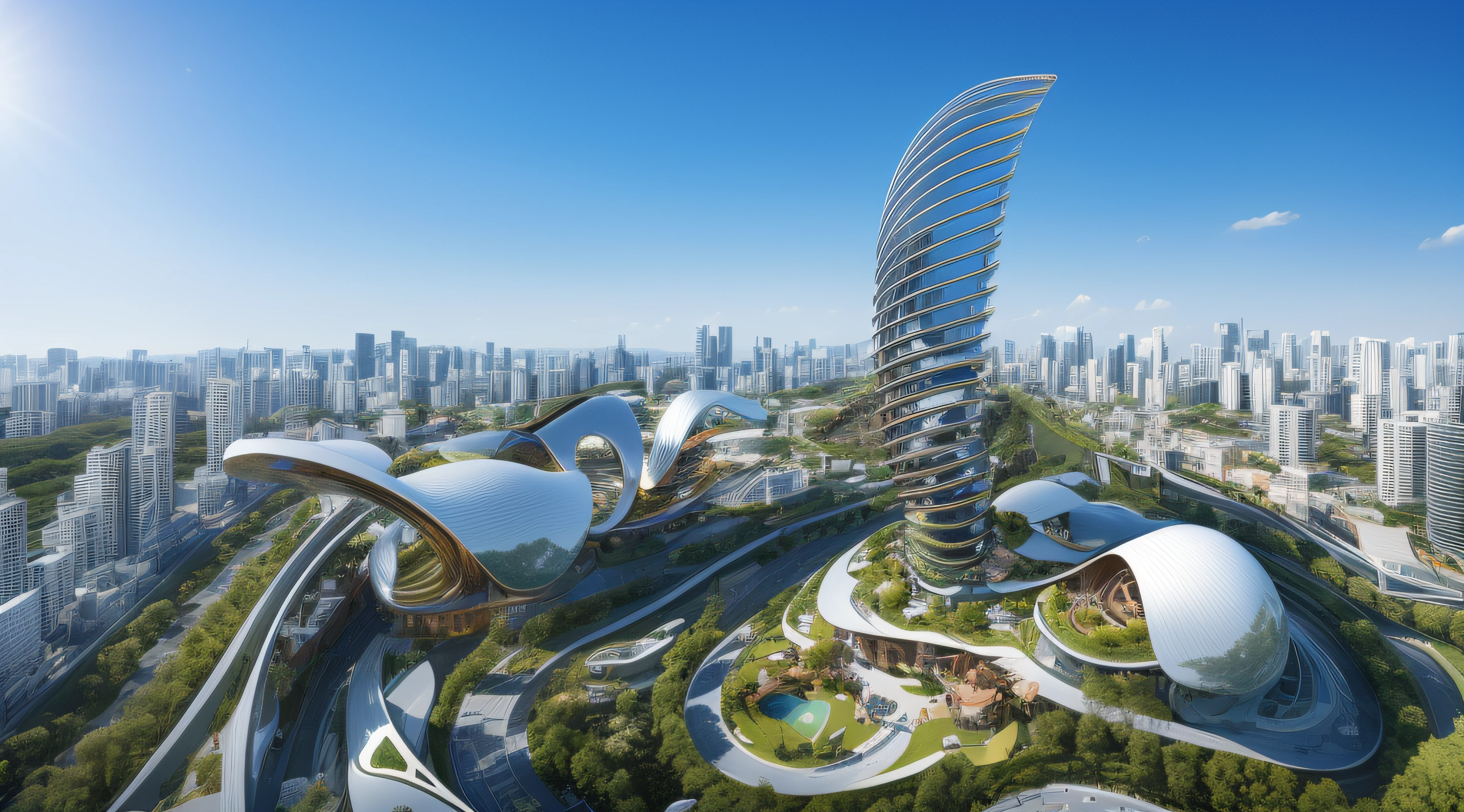 （tmasterpiece），（high qulity）， best qualtiy，Dream-shaped curved architecture，Curvilinear art， ultra-detailliert， （fulldetail），（4K），8K，Fantasticism architecture，styled