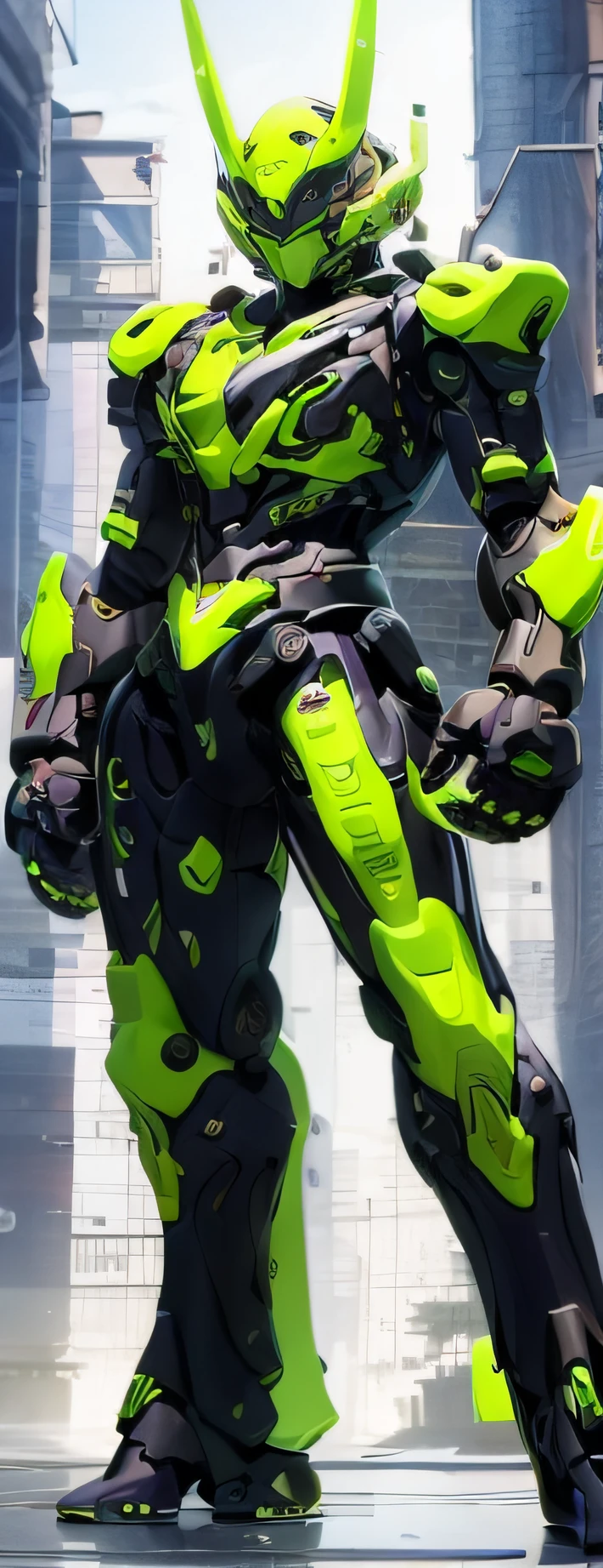 There is a picture of a motorcycle with a green and yellow design, rabbit robot, electrixbunny, wearing cybernetic bunny ears, bunnypunk, cyberpunk pikachu, cyborg jackalope cyberpunk, year 2099, jet set radio future, zone of enders, seapunk mecha, anime robotic mixed with organic, anime big breast, neotokyo source