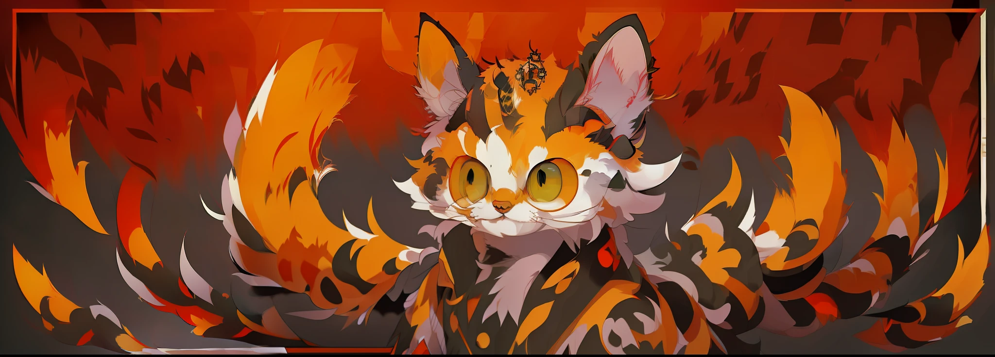 (Best picture quality), (tmasterpiece), ((solo person)),(ultra - detailed), (hairy pubic), Furry,(Male three-flowered cat), (Fluffy tail:1.2), (Red-yellow heterochromic eyes), (sharp talons), , with her mouth open, tack sharp focus,(The furry feeling of animal ears),orthofacial,Look at the viewer,scyscraper