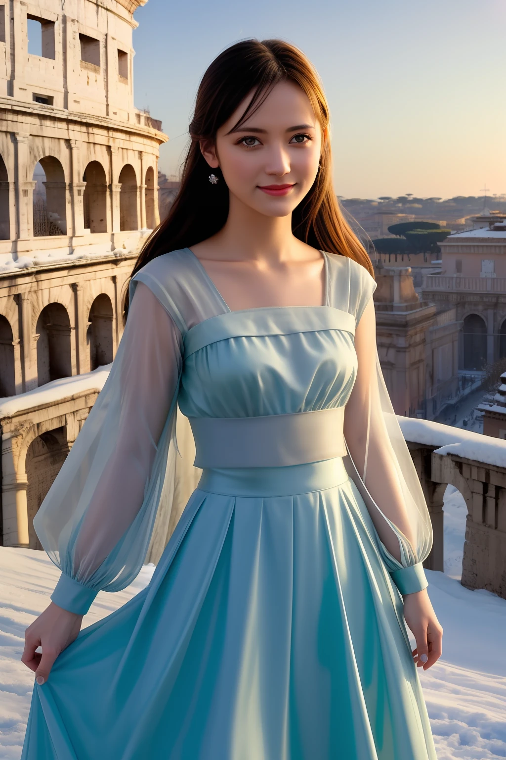 best quality, ultra high res, detailed face, realistic face,RAW photo,2girls,duo,navel,(on the Castel Sant'Angelo of Rome,crowd,winter,Snow),(cheerful, energetic, happy:1.4), hair small clip with ladybug,
(hdr:1.4), dramatic, complex background, cinematic, filmic, (rutkowski, artstation:0.8),
insane details, intricate details, hyperdetailed, low contrast, soft cinematic light, exposure blend, hdr ,