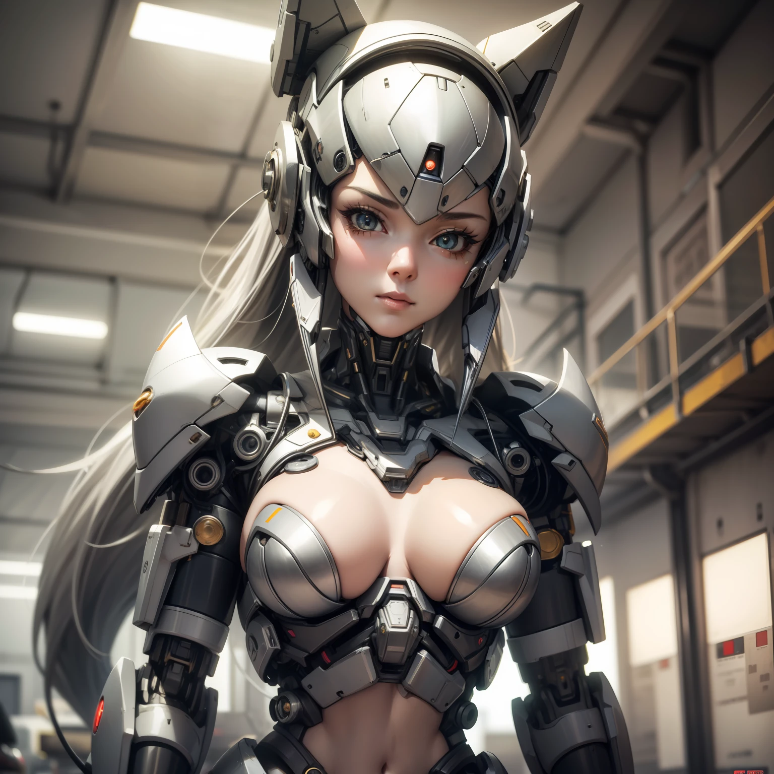 Cute girl, made of metal, (Cyborg: 1.1), ([Tail | Detail Wire]: 1.3), (Complex Detail), HDR, (Complex Detail, Ultra Detail: 1.2), Cinematic Shot, Masterpiece, Best Quality, High Resolution, Vaginal Foreign Object Insertion, Centering