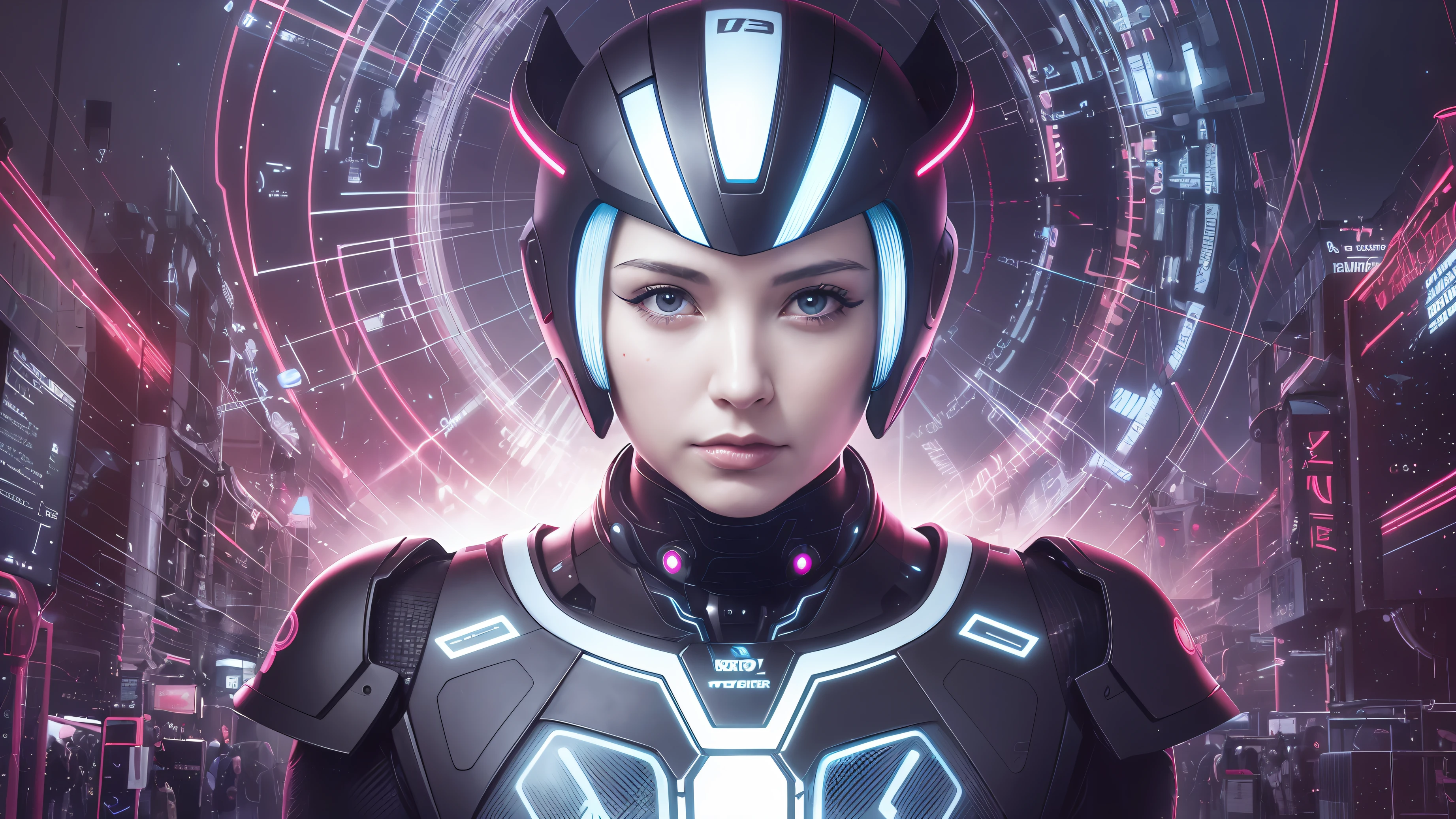 **Generate an image of a futuristic cyber robot, sleek and metallic, Facing front, not a woman face,showcasing the robot's advanced technology, with glowing circuits and intricate mechanical details,visible face robot mouse visible,and mouse,Illustration, digital art, - --auto --s2