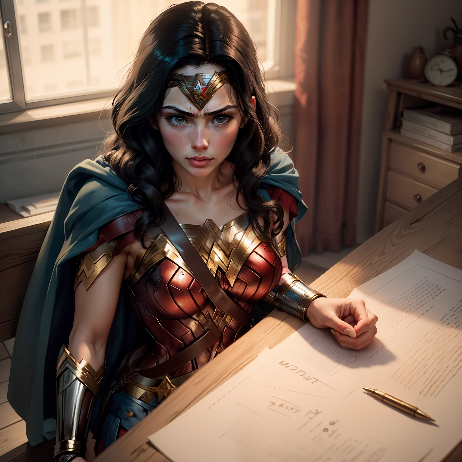 create an image of wonder woman caring for the sick
