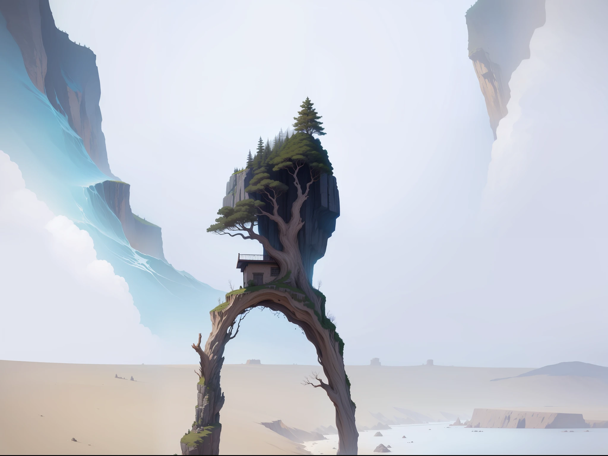 A tree on a cliff,ultraclear,tmasterpiece