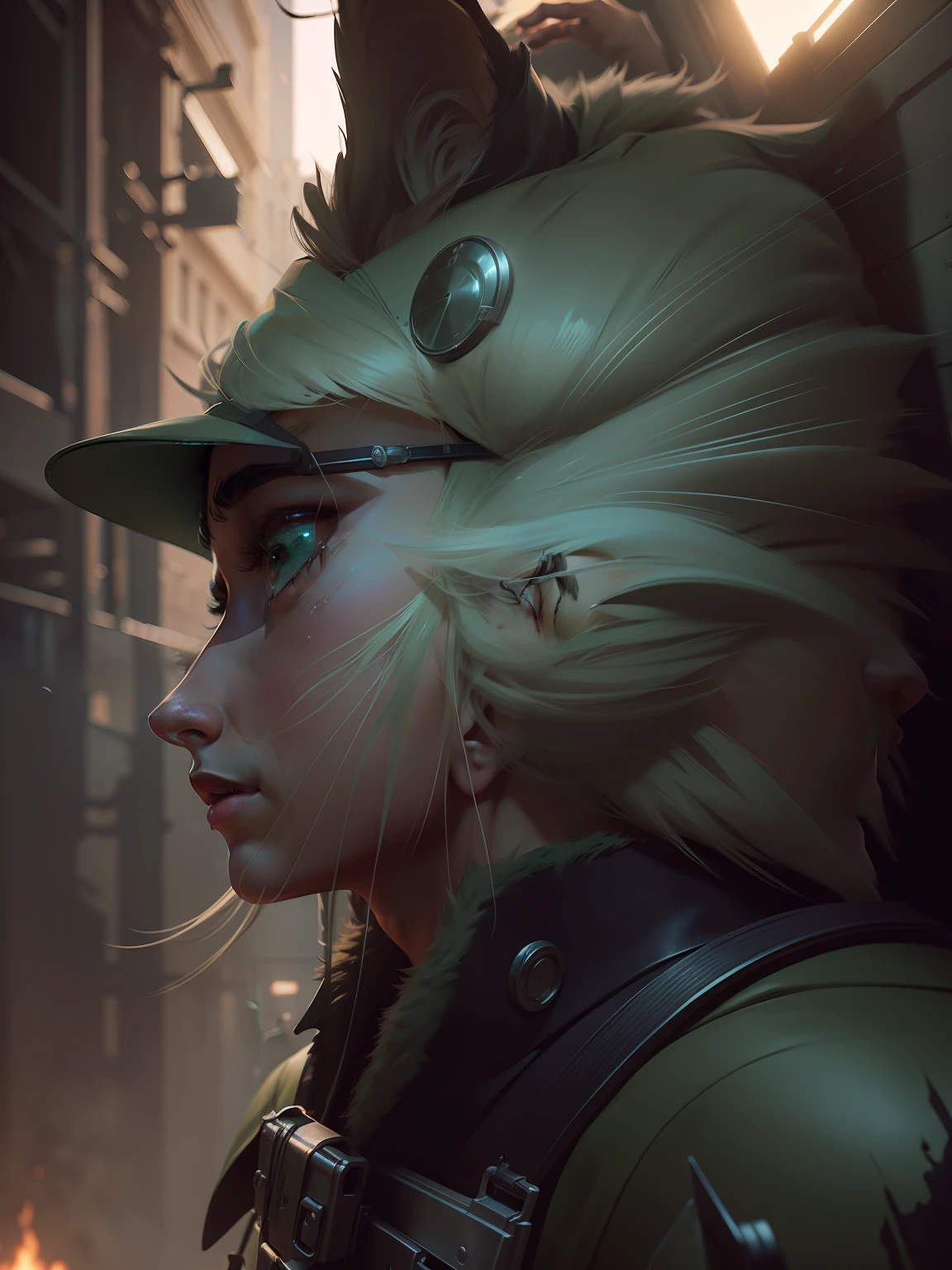 a highly detailed epic cinematic concept art CG render digital painting artwork costume design: young James Dean as a well-kept neat mechanic in 1950s USSR green dungarees and big boots, reading a book. By Greg Rutkowski, Ilya Kuvshinov, WLOP, Stanley Artgerm Lau, Ruan Jia and Fenghua Zhong, trending on ArtStation, subtle muted cinematic colors, made in Maya, Blender and Photoshop, octane render, excellent composition, cinematic atmosphere, dynamic dramatic cinematic lighting, aesthetic, very inspirational, arthouse
