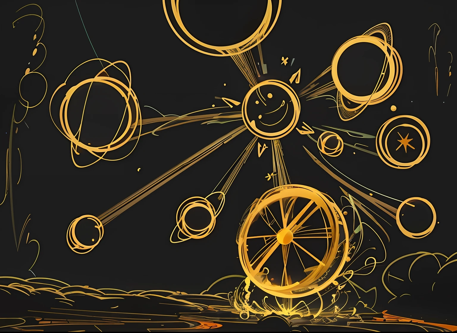 A spherical elf，Next to you is the exploding planet of oranges，Below is a river of orange juice flowing water，bold graphic shapes，Modern design illustration，orange colors，Cinematic light and shadow，Best Picture Quality，4k, animated movie still, animated still, Bright explosion, background artwork, animated movie still, bright happy atmosphere, Official artwork, vibrant cartoon art, very very happy!, Digital art. colorful comic, production art, promotional art, expressive digital painting, The sun is exploding, animated still, Animated still screen cover Background artwork, orange planet, Bright explosion, orange ray, A beautiful artwork illustration, Official artwork, style of anime4 K, arte de fundo, Anime art wallpaper 4 K, Anime art wallpaper 4k, Splash Art, hot and sunny highly-detailed, hand-drawn animation, hand-drawn animation, animation still screencap, animated still, animated movie still, keyframe, animated movie still, screen cap, speed painting and scribble art, orrery, animated still, Animate，animation illustrative style, Graphic design