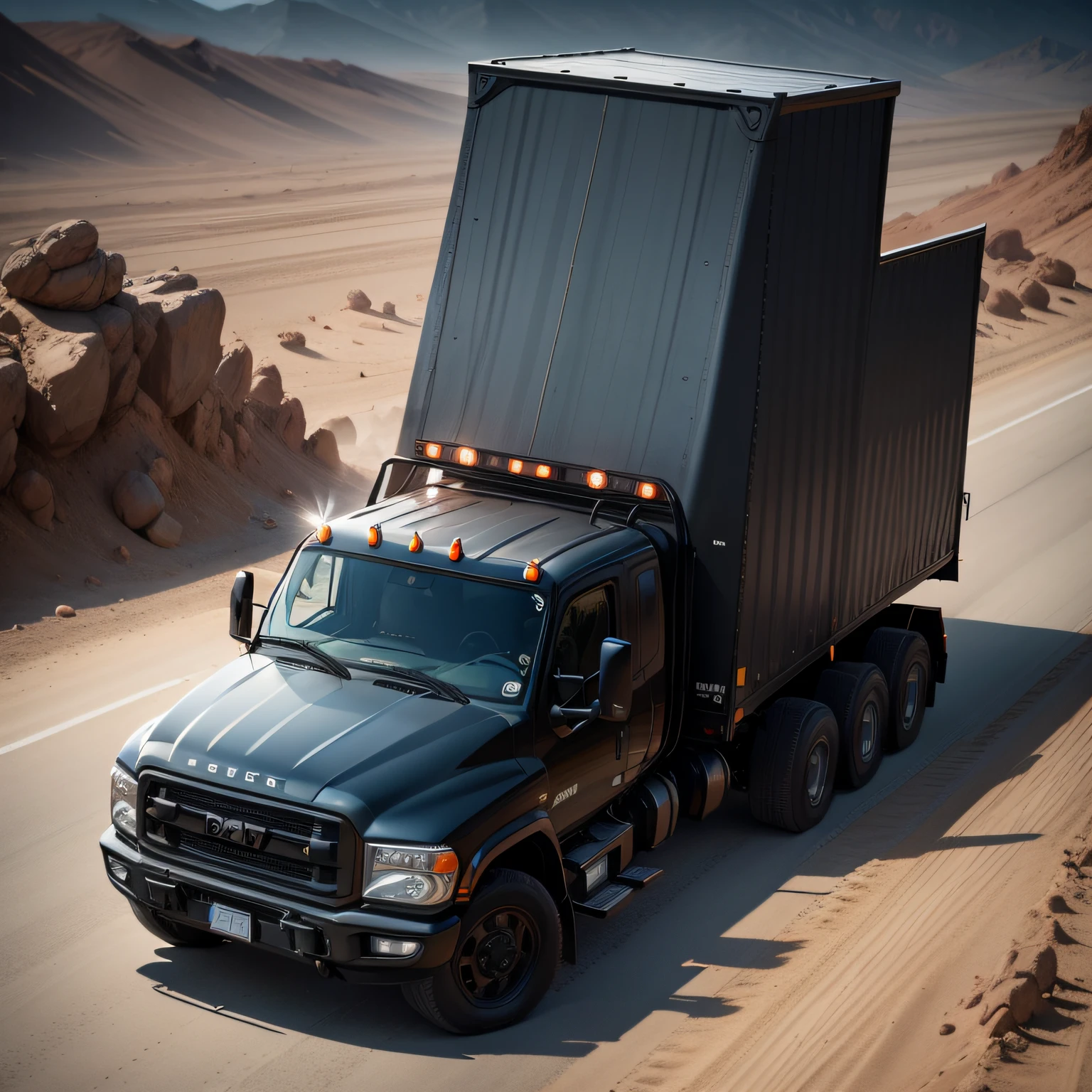 BLACK TRUCK WITH DEATH CAR APPEARANCE
