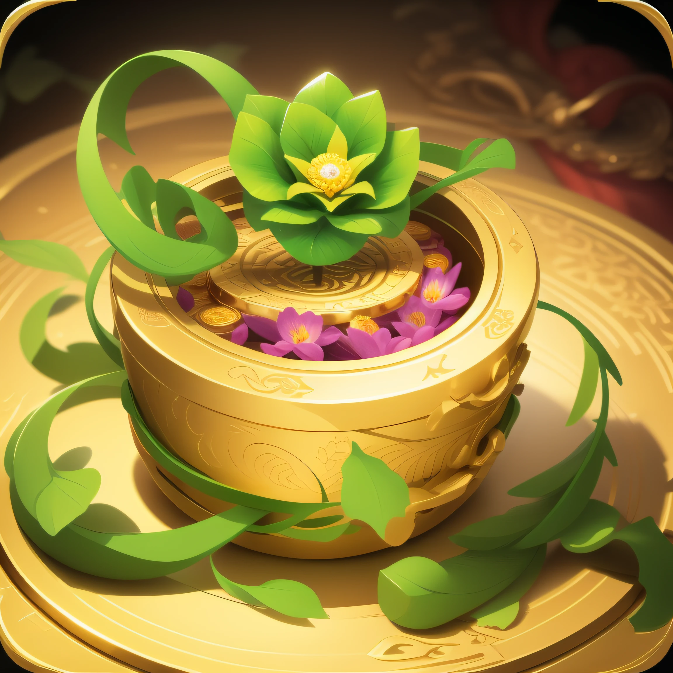 {Intricate magic ringmade of vines} , cartoon, flower, game icon (masterpiece)