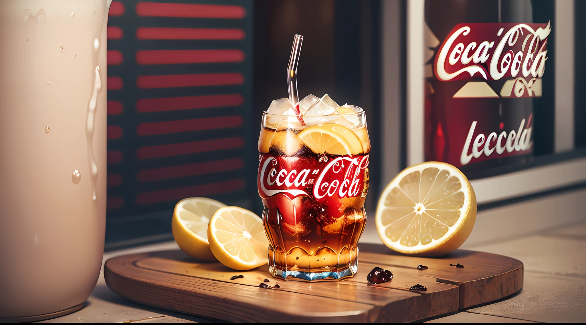 Coca Cola with ice and lemon --auto --s2