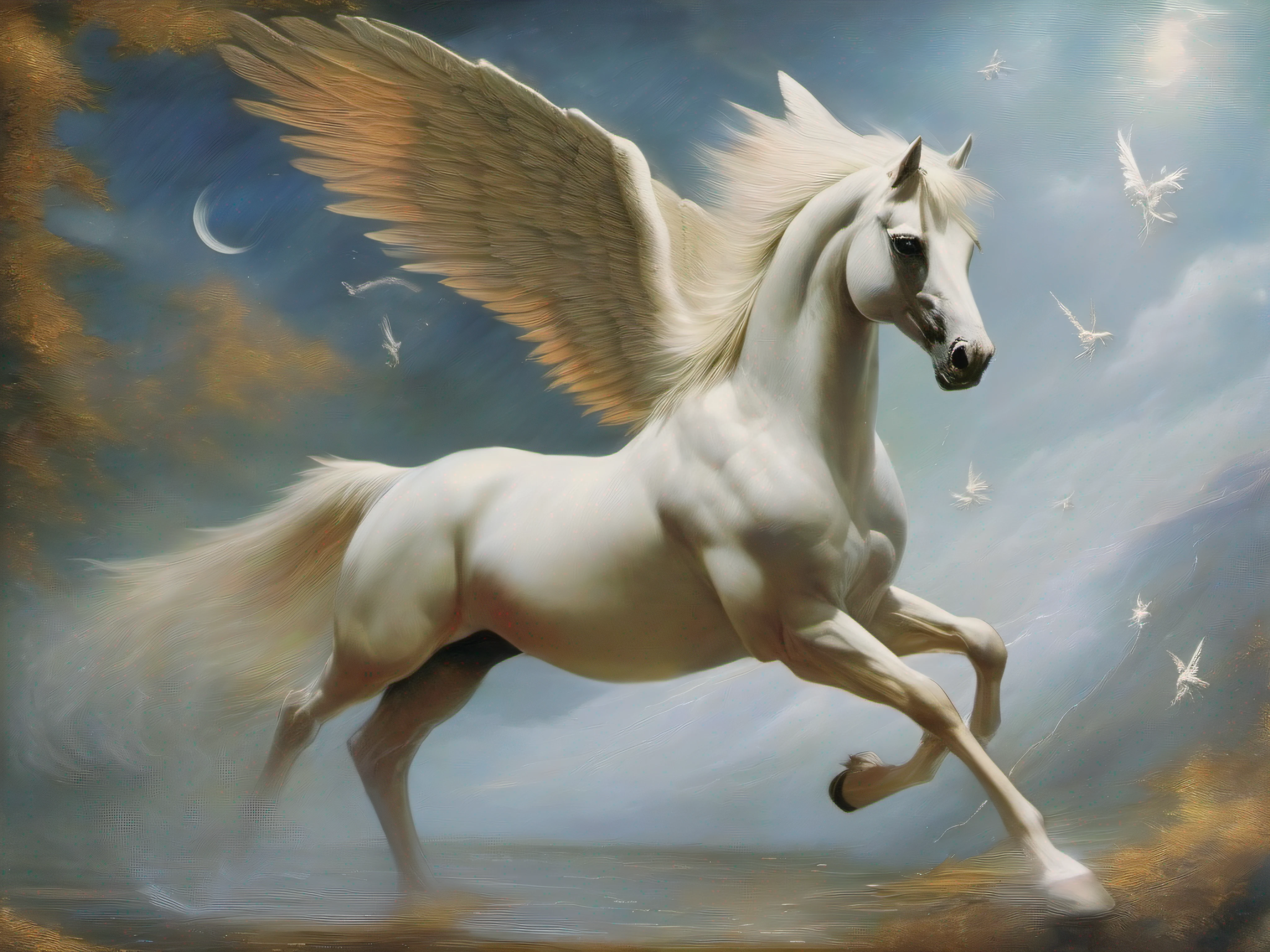 pegasus spirit with sparksys signature in the lower right corner