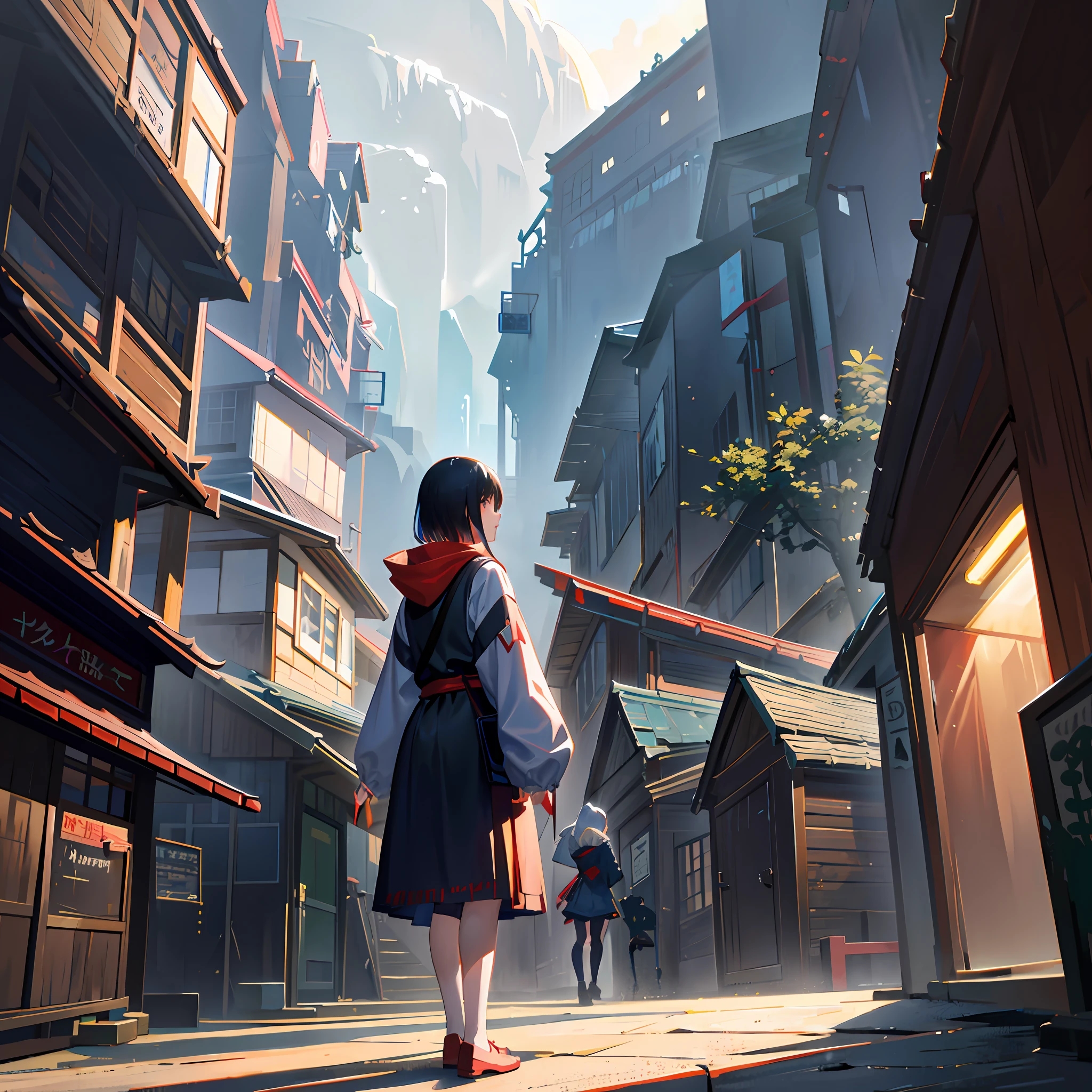 Anime - a small house style scene,The family eats out, concept art by Ryan Yee, pixiv contest winner, conceptual art, Anime landscape concept art, Guweiz in Pixiv ArtStation, Kawasi, Guweiz on ArtStation Pixiv, trending on artstation pixiv, From Arknights, food stall
