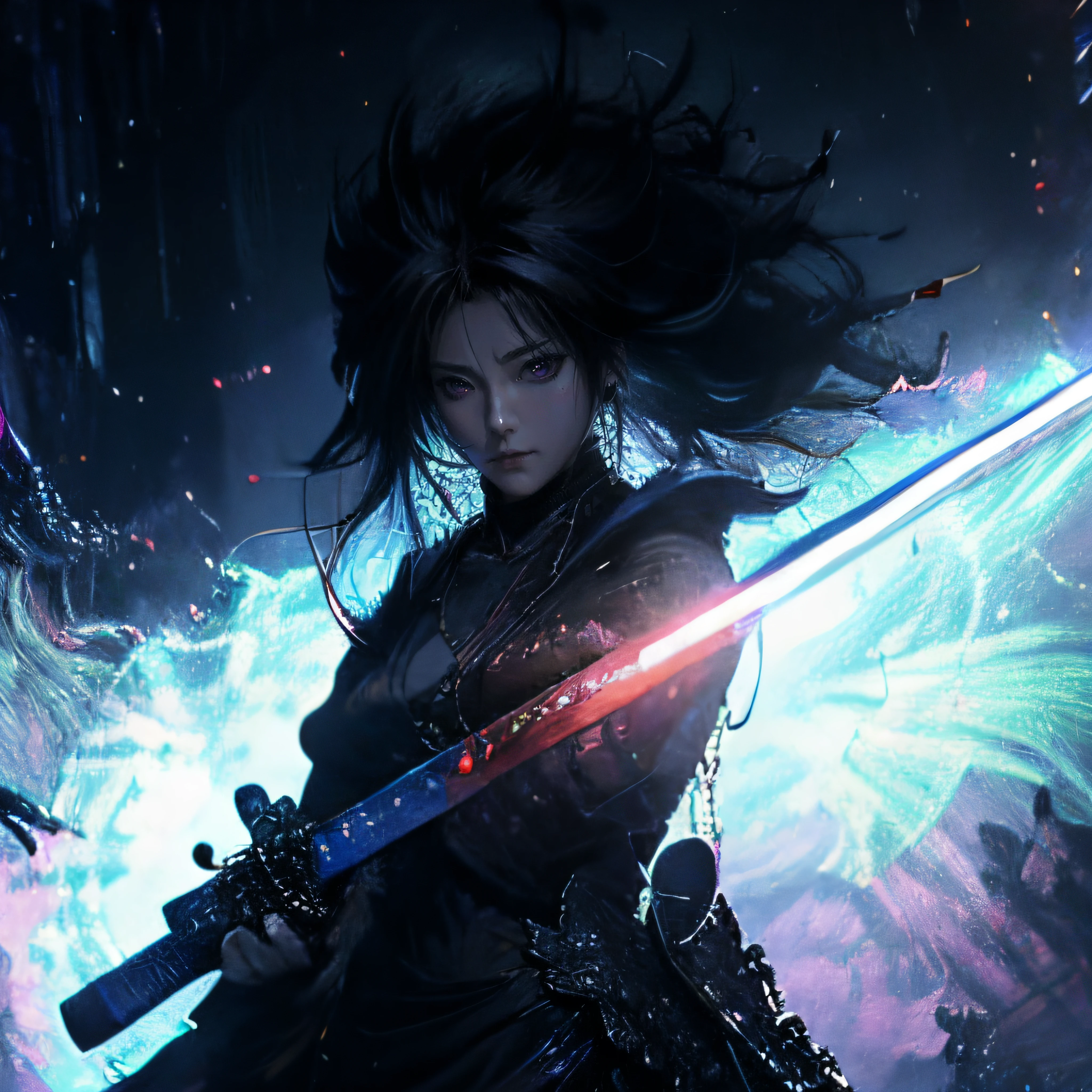 Anime girl with sword in dark with butterfly in background, Badass anime 8 K, Anime art wallpaper 4k, Anime art wallpaper 4 K, anime cyberpunk art, 4K anime wallpaper, Digital cyberpunk anime art, Anime art wallpaper 8 K, style of anime4 K, cyberpunk anime art, Anime epic artwork, very beautiful cyberpunk samurai