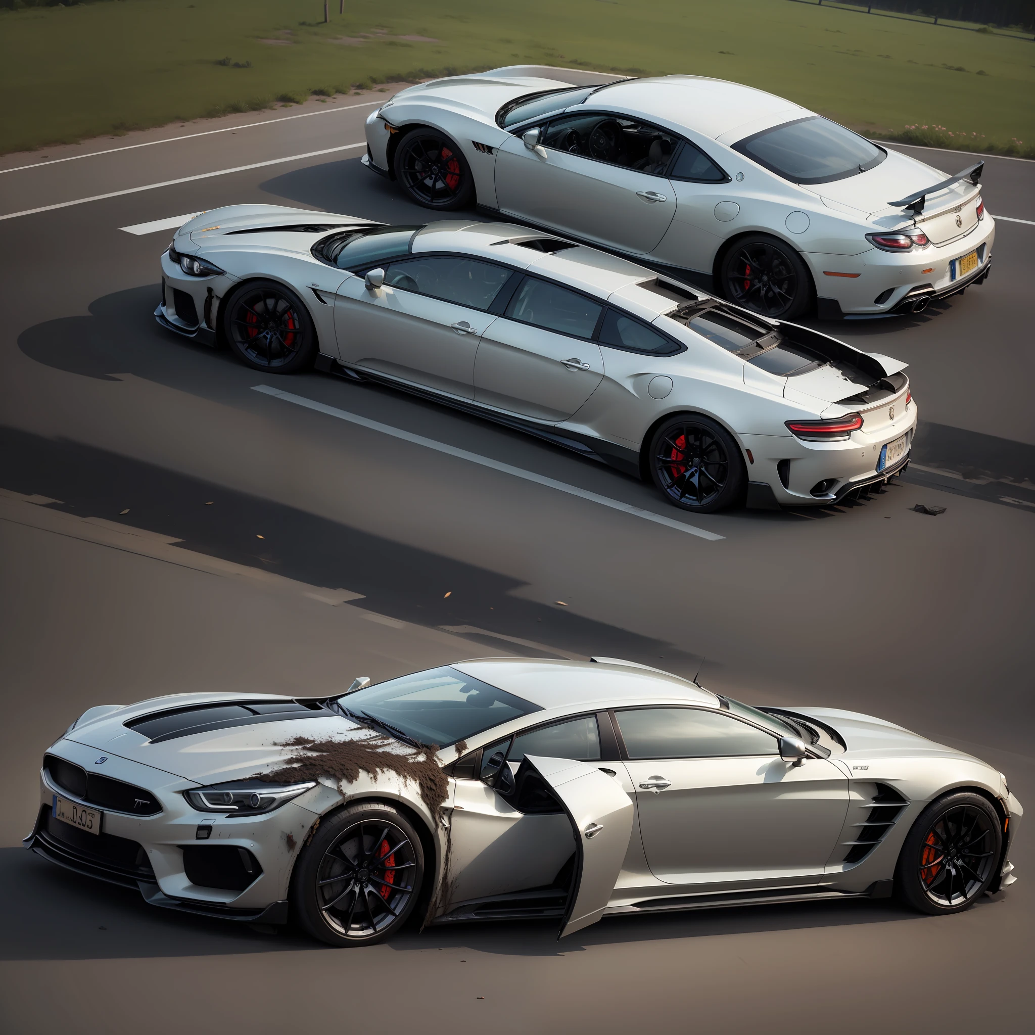 Realistic luxury car accident Tragedies