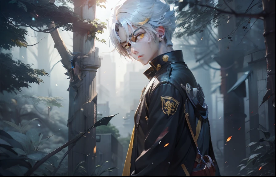 anime boy, yellow eyes