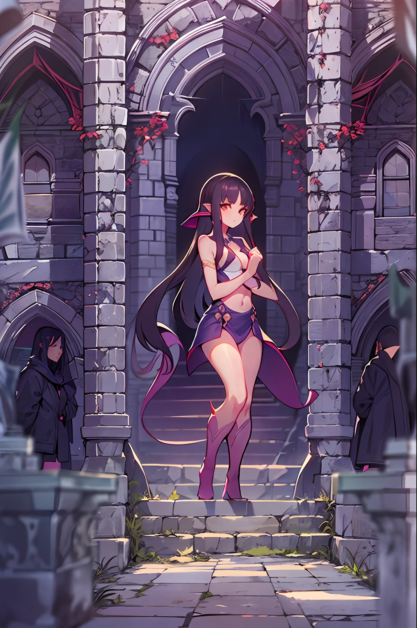 1girll, Lamia, scutes, nakeness, full bodyesbian, Original Character, volumettic light, Best shadow, shallowdepthoffield, Stunning beautiful girl, Petite, Delicate, beautiful attractive face,the complex background,Gloomy castle