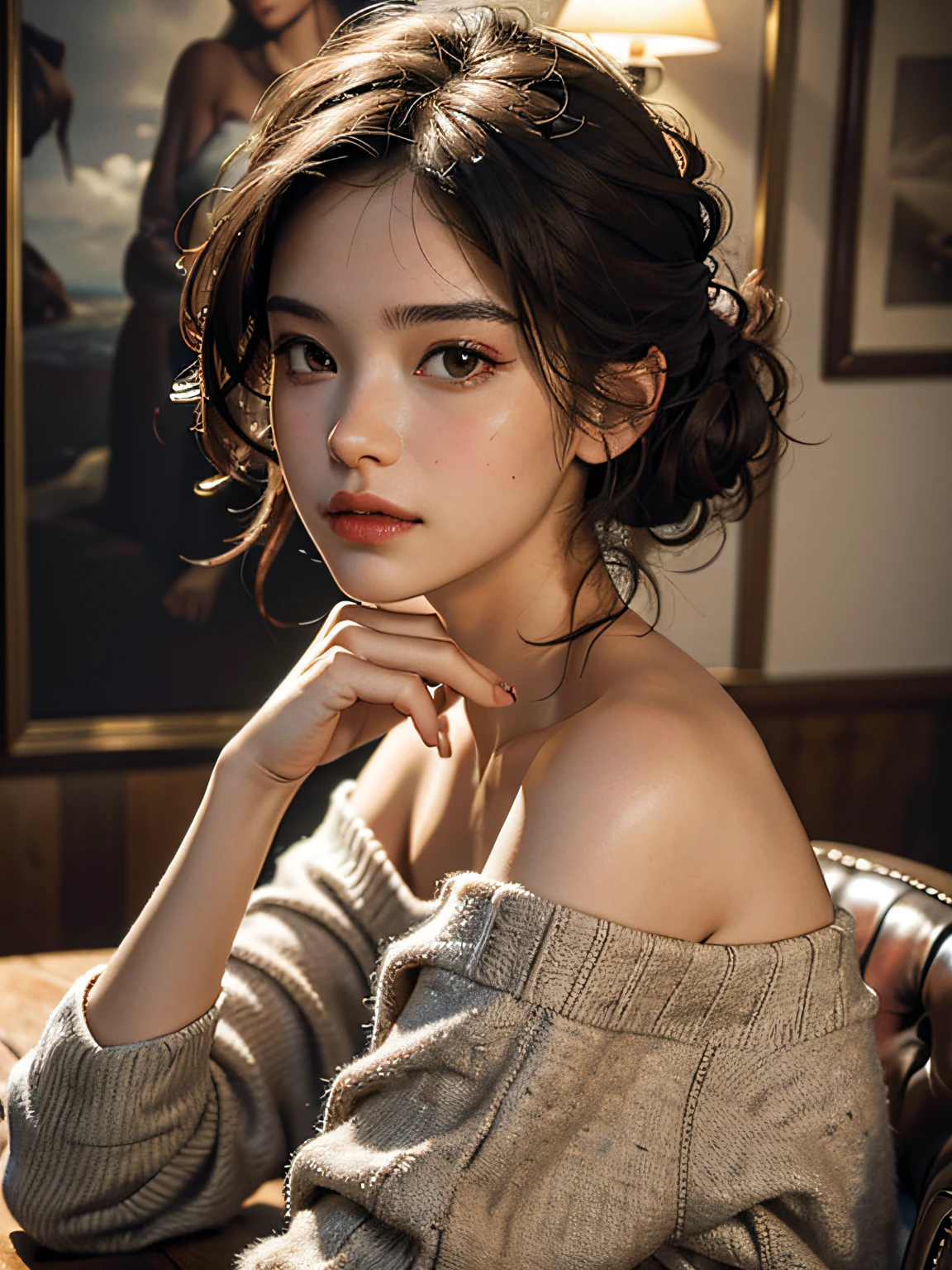 Best quality, masterpiece, ultra high res, (photorealistic:1.4), raw photo, 1girl, off shoulder