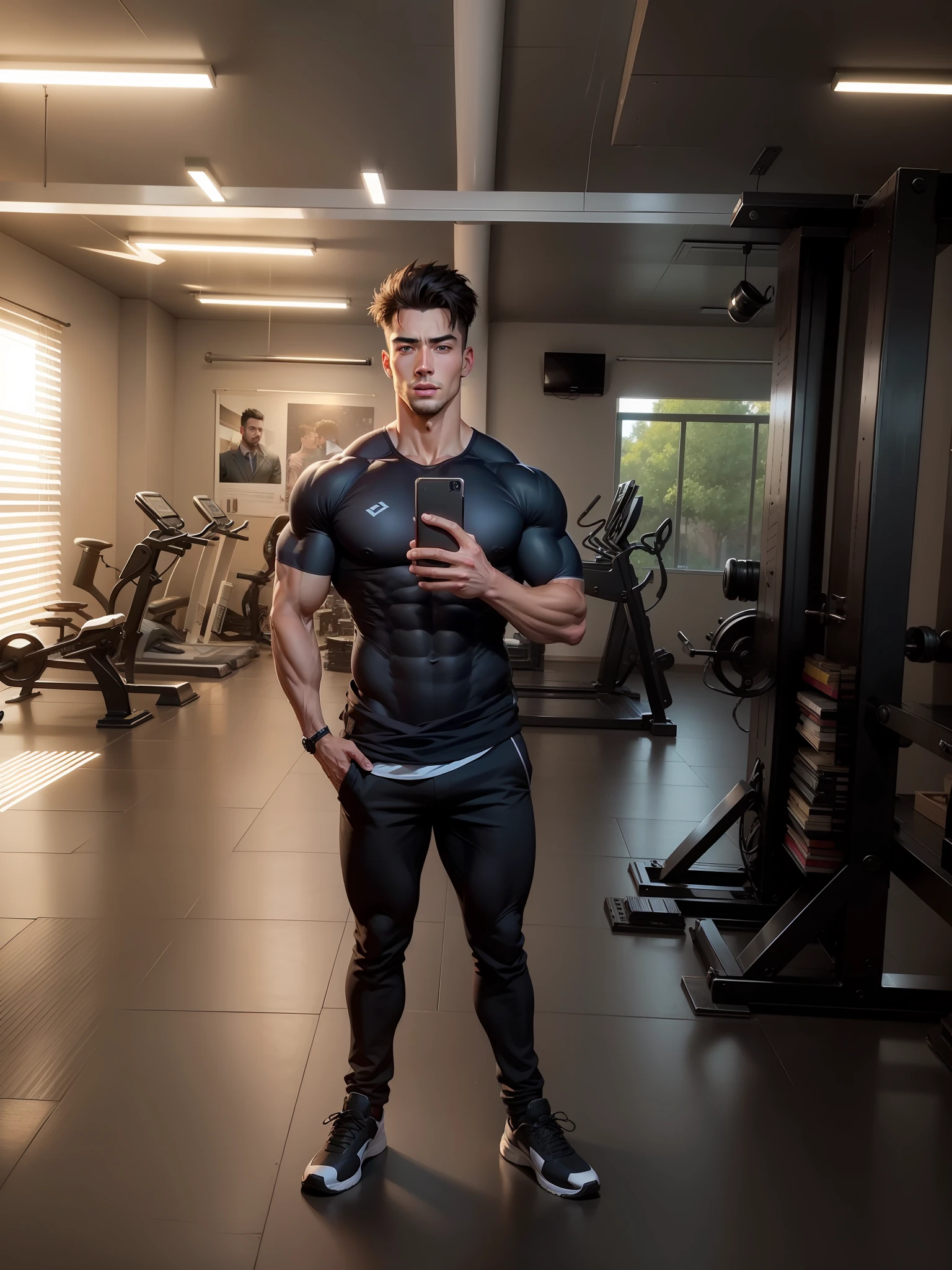 Handsome boy, More muscular, hyper realistic,