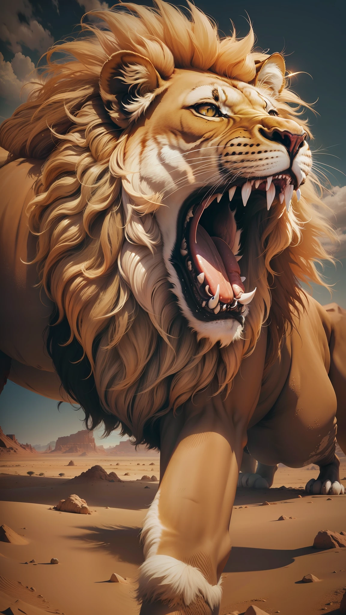 paisagem do deserto (obra-prima, melhor qualidade: 1.2), ultra-detalhado, demon lion walking, (realista: 1.5),
INFO