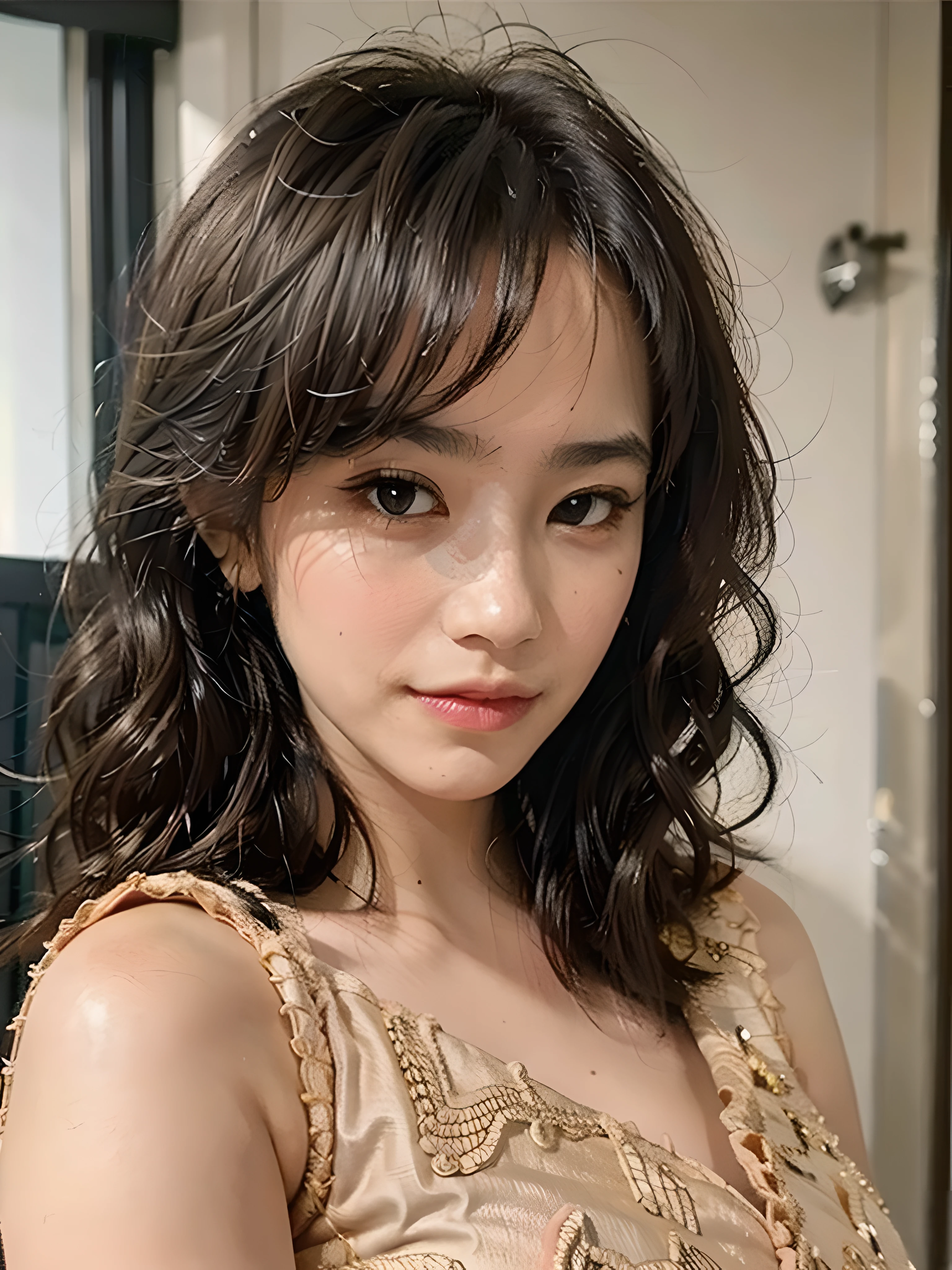 Best quality, masterpiece, ultra high res, (photorealistic:1.7), raw photo, beautiful woman with Perfect body, blush, big boobs, lovely face, professional make-up, ((kebaya:1.3))