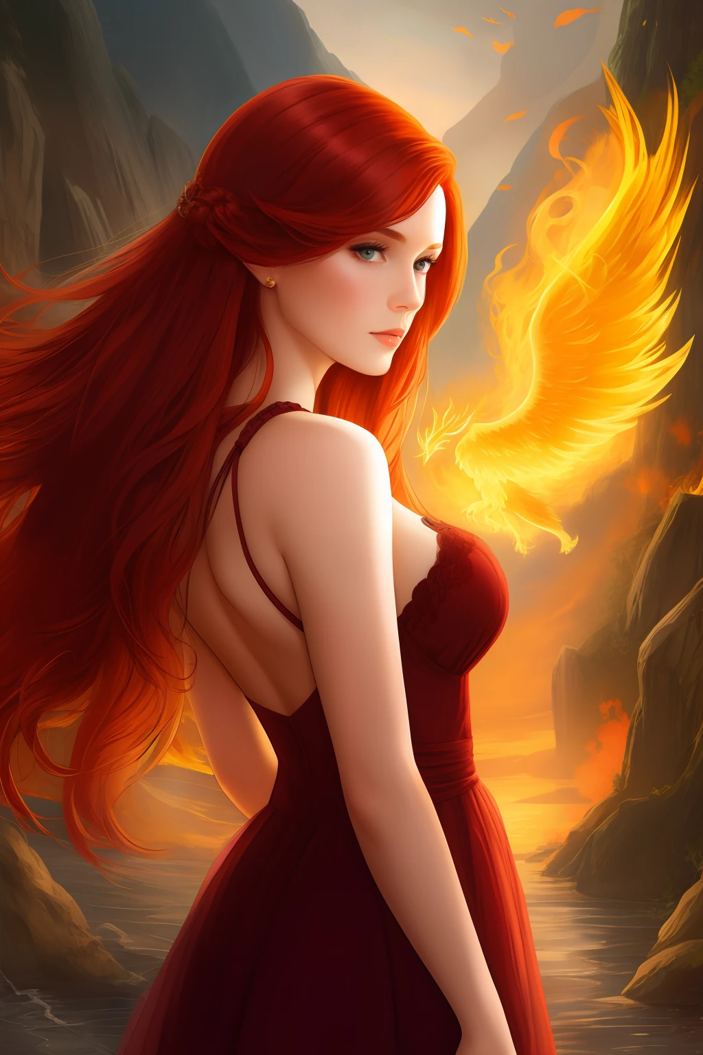 Redhead with a phoenix