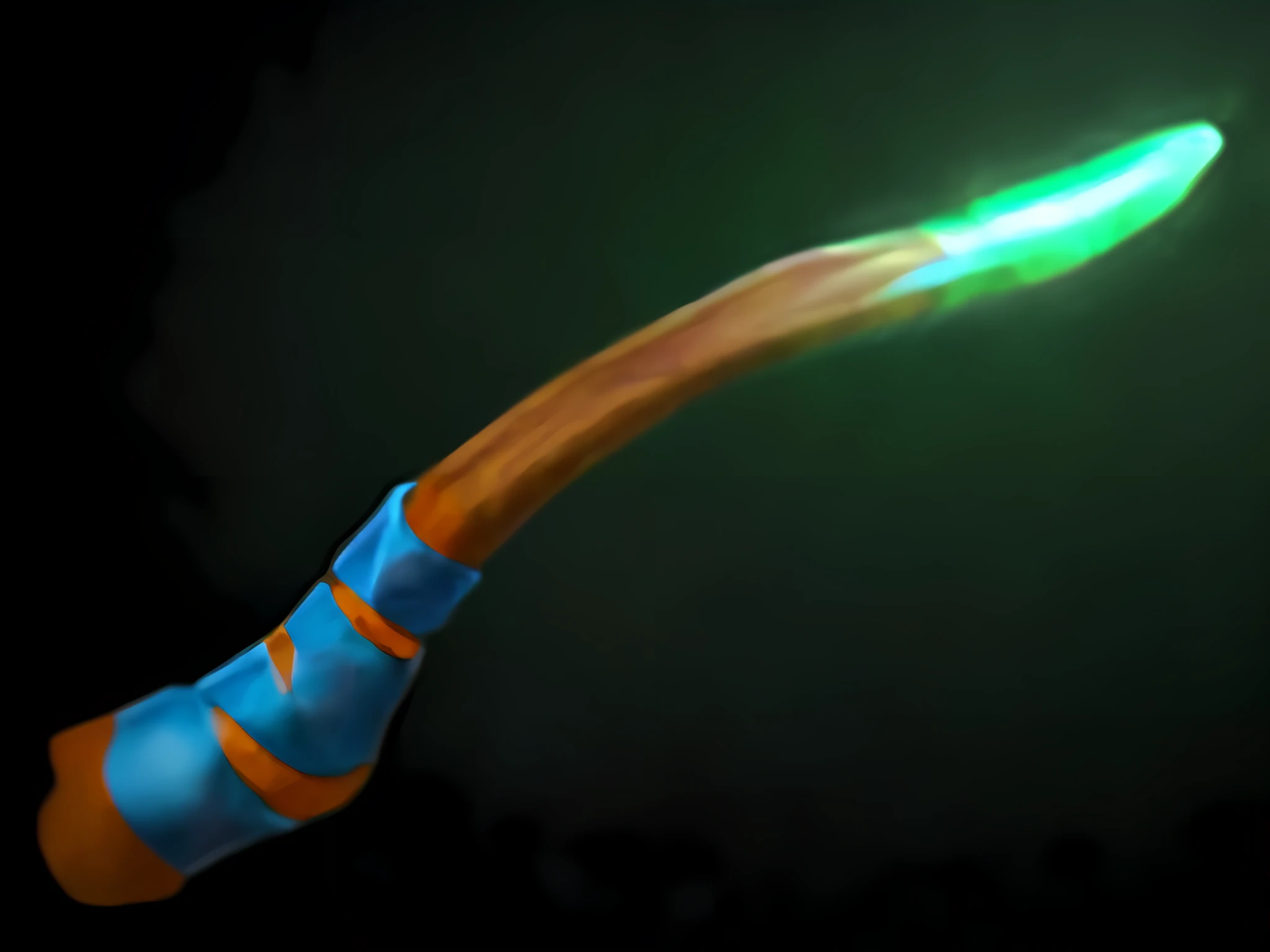 have a magic wand,The top of the wand glows green, wizard magic staff, glowing sword in hand, draconic staff, magic wooden staff, magic staff, Dragon staff, holding a magical staff, Laser sword, magical longbow, --auto