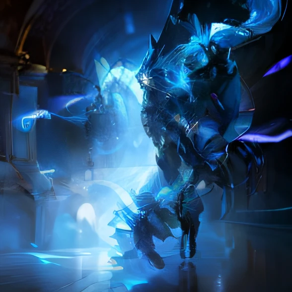 （（best qualtiy））， （（tmasterpiece））， （（Realistis））， （A detailed）， （realisticlying：1.5）， HD Ultra，Realistic depiction of the blue hall behind him，actionpose，light bounce